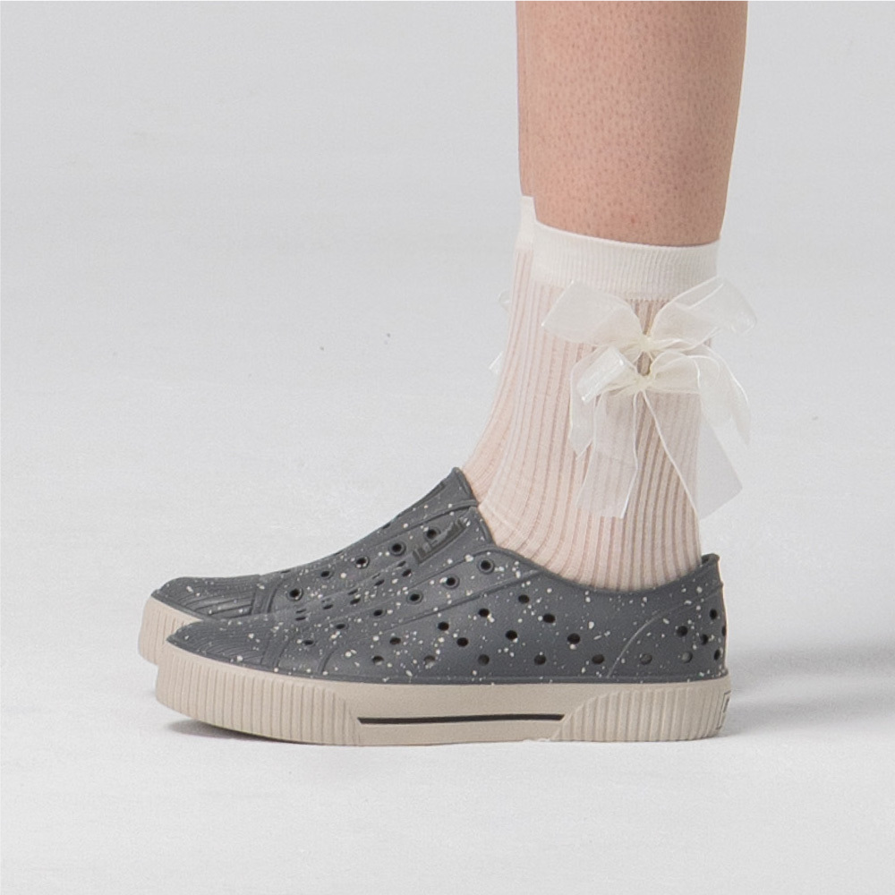 【北歐星空系列】雙色洞洞餅乾水鞋 (板岩灰)