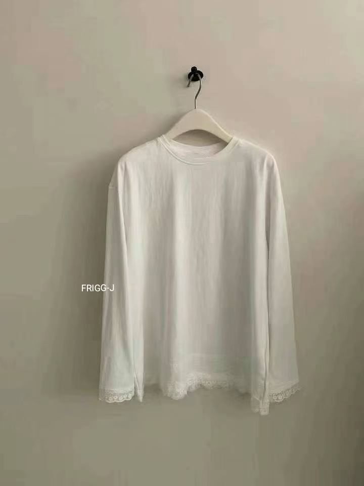 FJ5403 蕾絲拼接邊寬鬆Tee *特價* (優惠碼同充值購物金不適用)