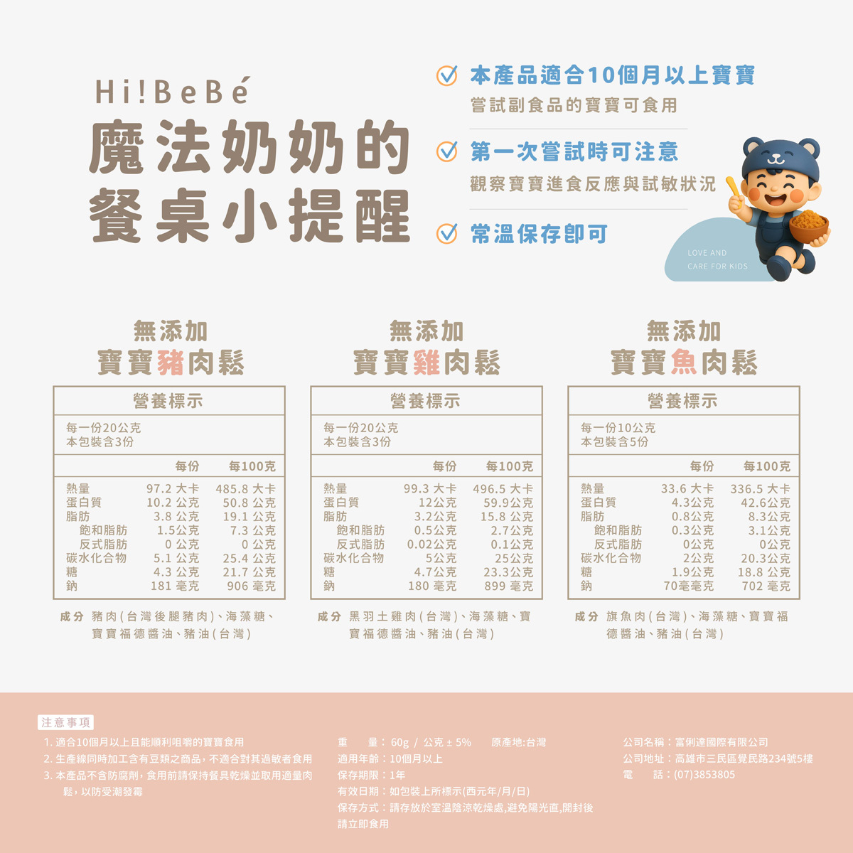 【Hibebe】無添加寶寶肉鬆2包/盒|豬肉鬆|雞肉鬆|魚肉鬆|10m+|常溫