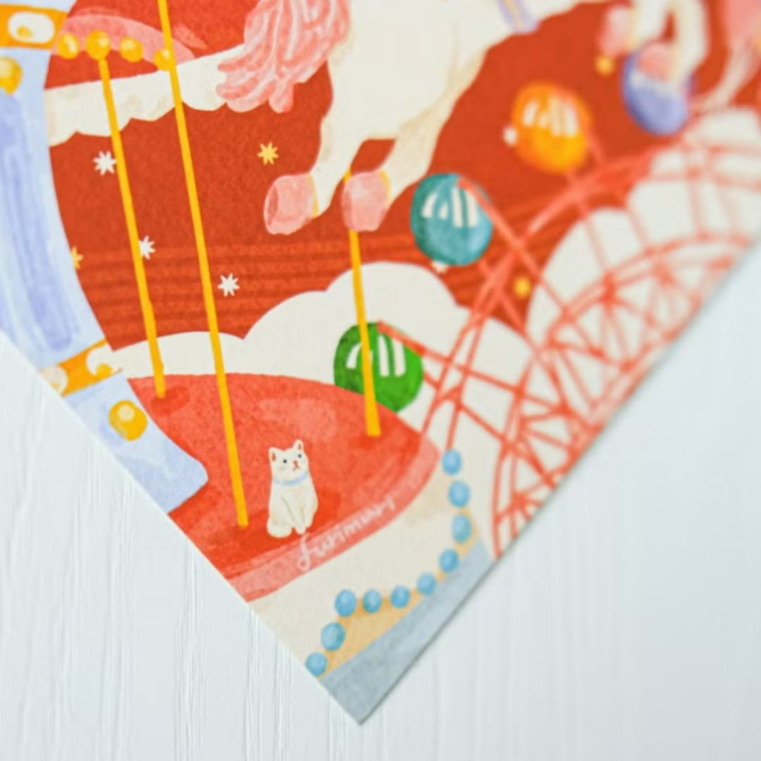 馬上快樂 2026馬年斗方 20公分｜毛乖畫鹿 Furimuri 台灣