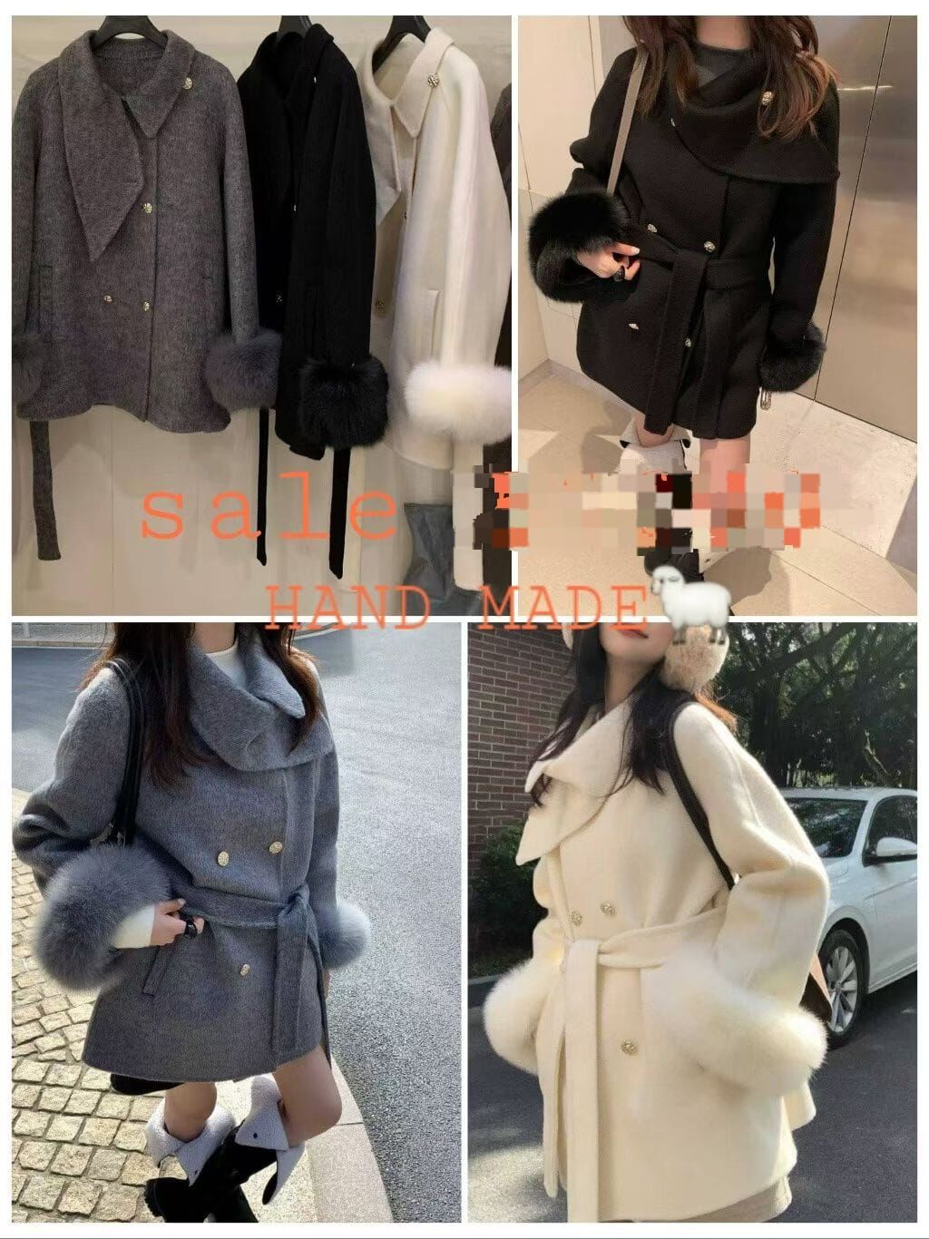 FJ5409 雙排釦羊毛外套 *特價* (優惠碼同充值購物金不適用)