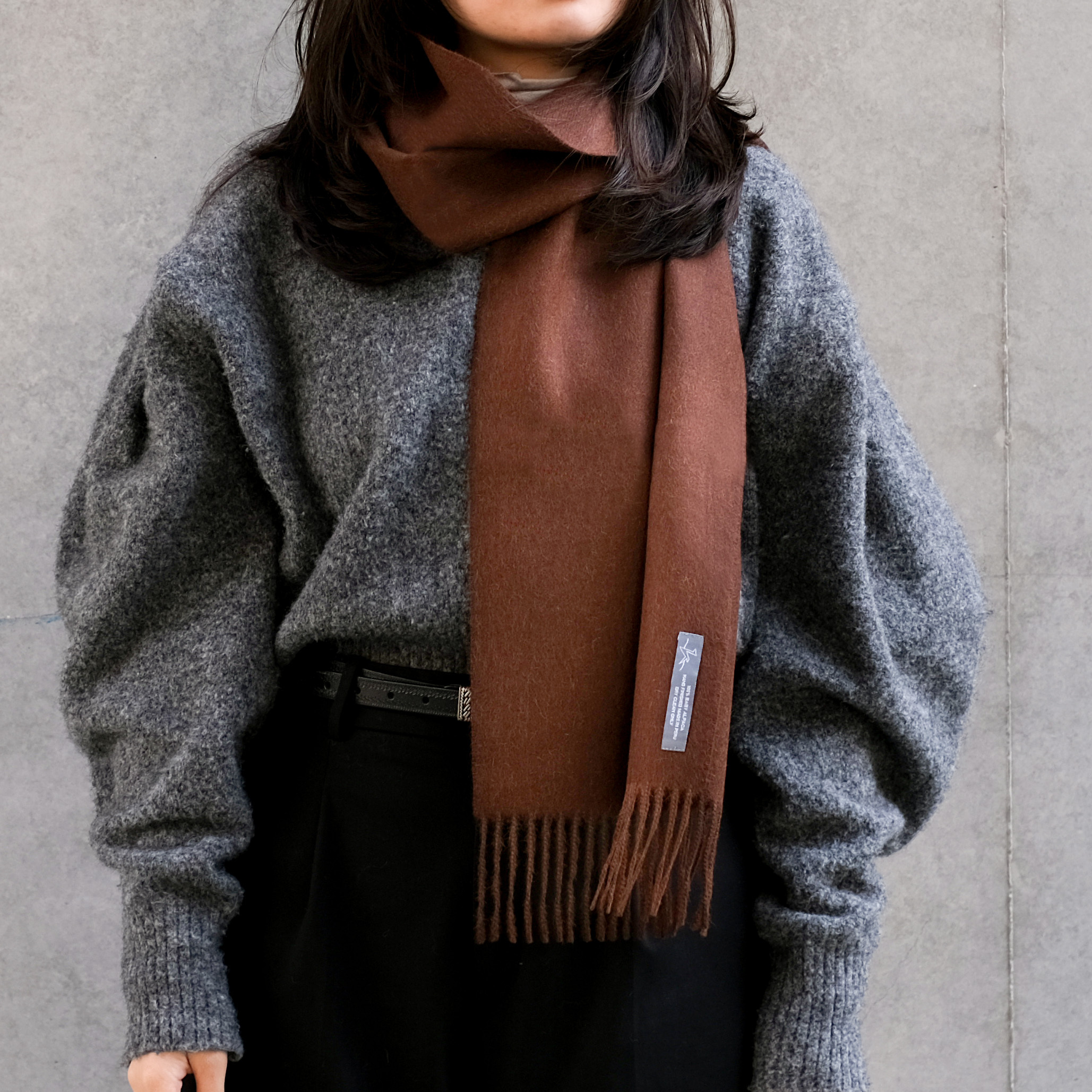 安地斯羊駝圍巾｜烏木｜秘魯