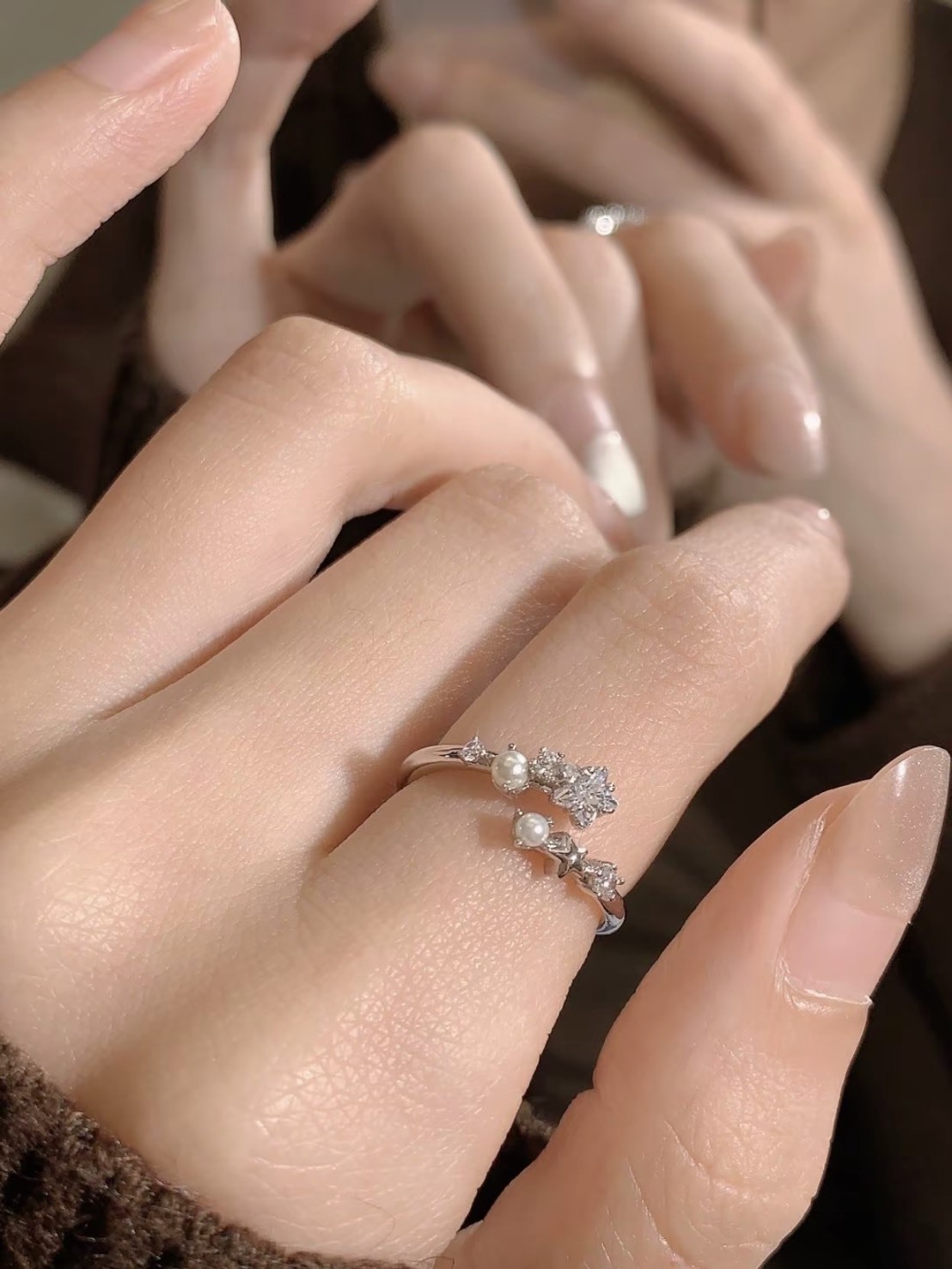 卡蒂羅KADER 璀璨星光 珍珠 戒指 可調節