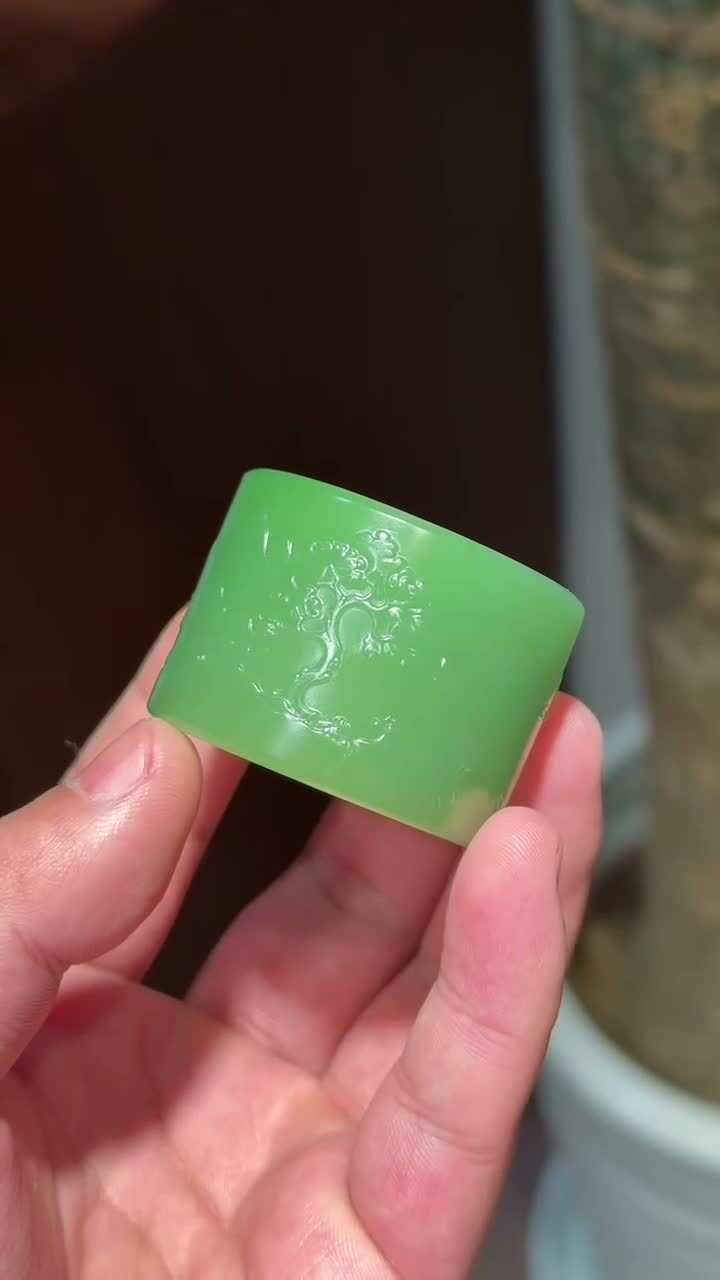 和田玉扳指,天然和田玉軟玉