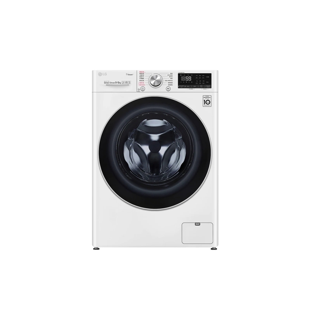 LG 樂金蒸洗脫烘滾筒洗衣機冰瓷白9公斤 WD-S90VDW