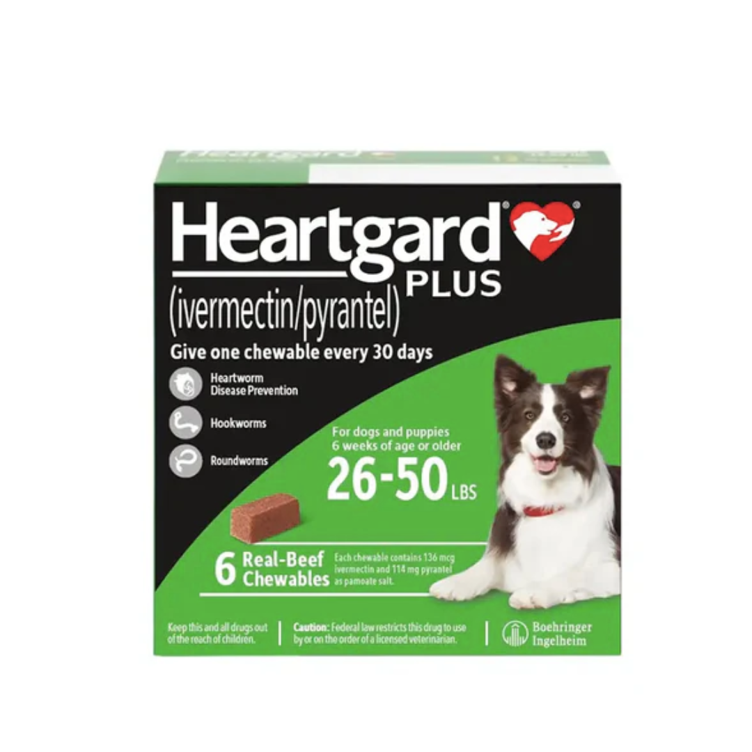 Merial - Heartgard Plus預防心絲蟲咀嚼配方 (犬隻26-50磅 )