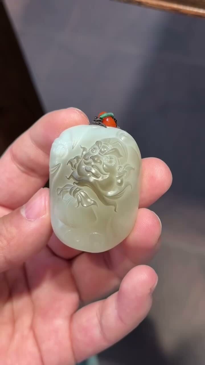 和田玉馗爺,天然和田玉軟玉