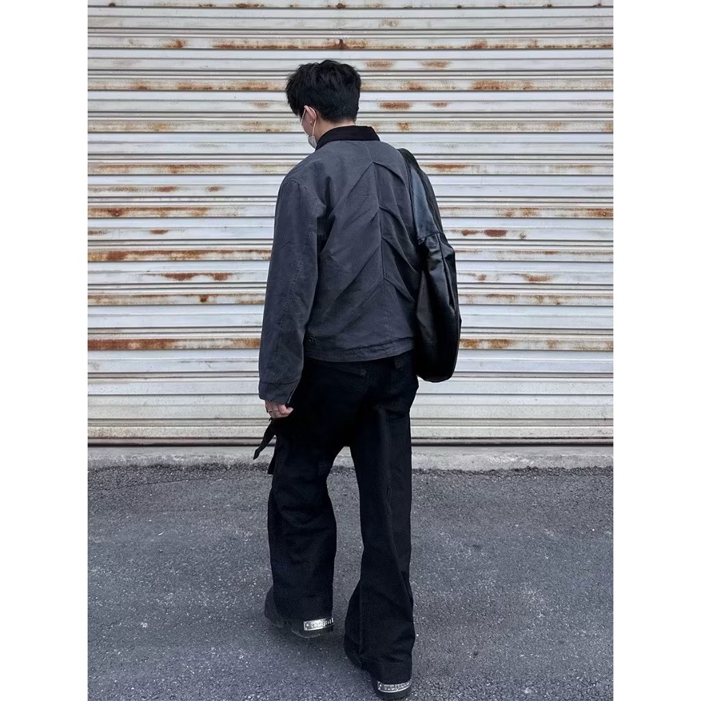 (GOAL) ECHO 工作外套 短寬版型 格紋 解構 鯊魚鰭 外套 ECH-061