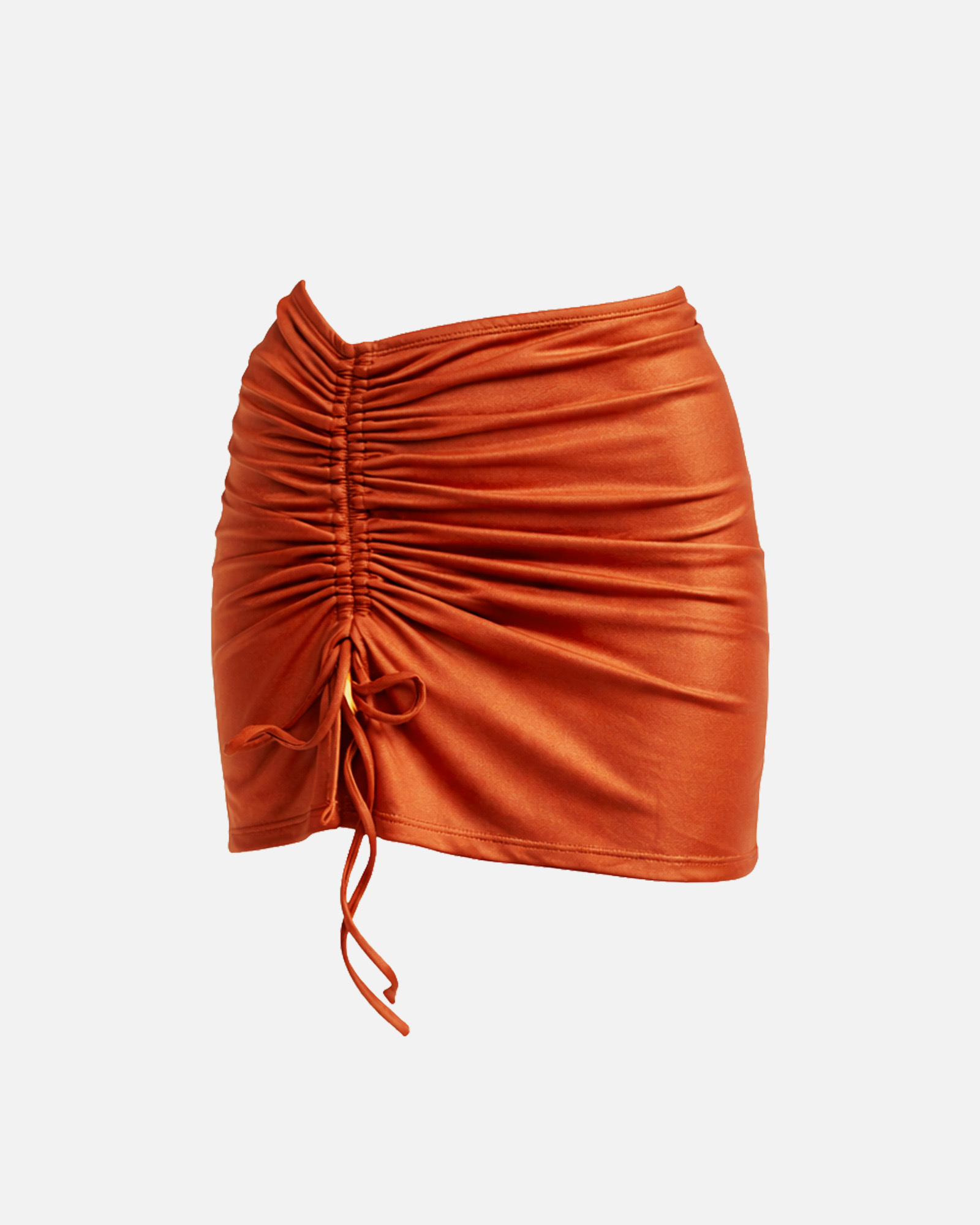 【絲光紅銅】Aura 開衩抽繩外罩泳裙