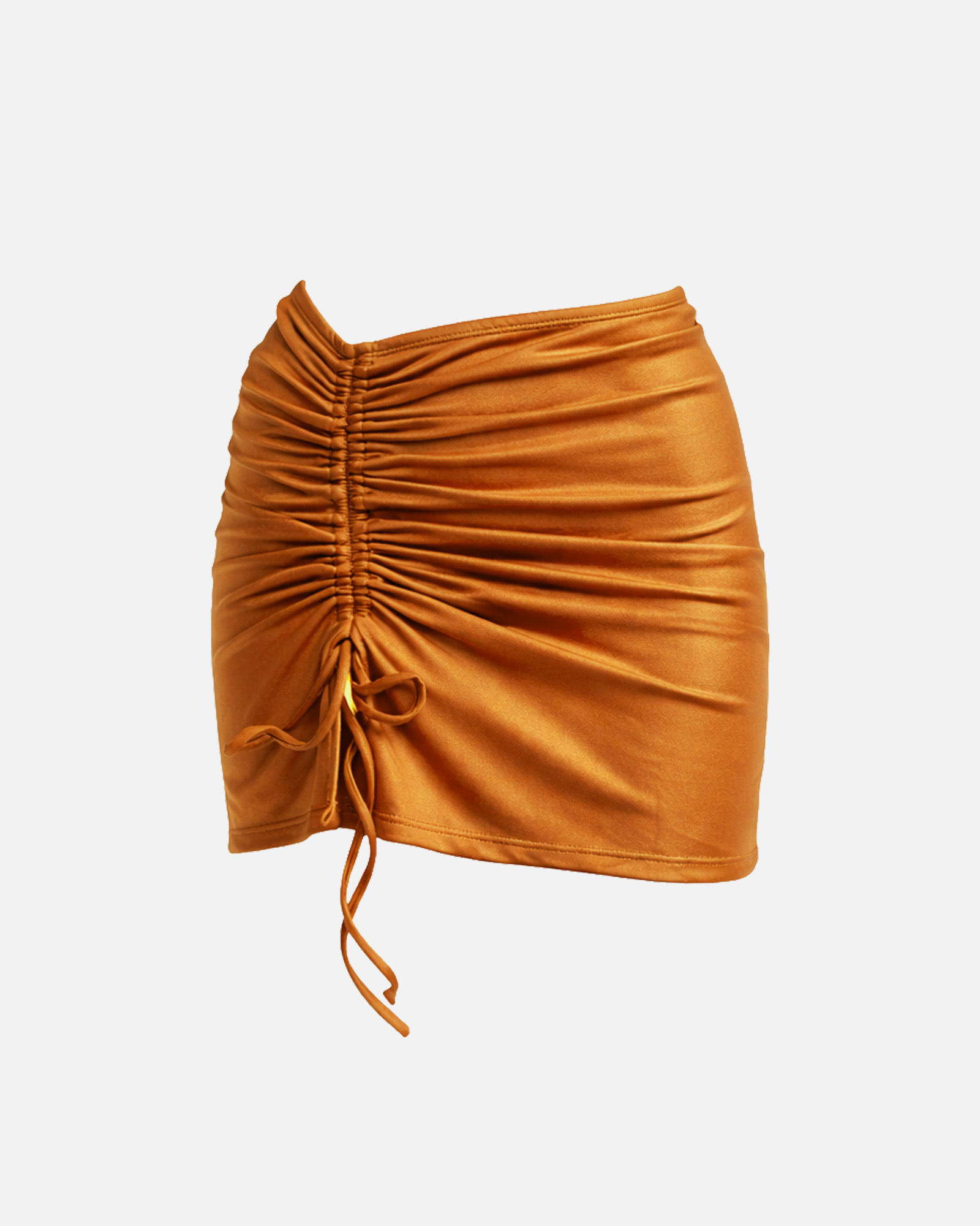 【絲光南瓜藤黃】Aura 開衩抽繩外罩泳裙