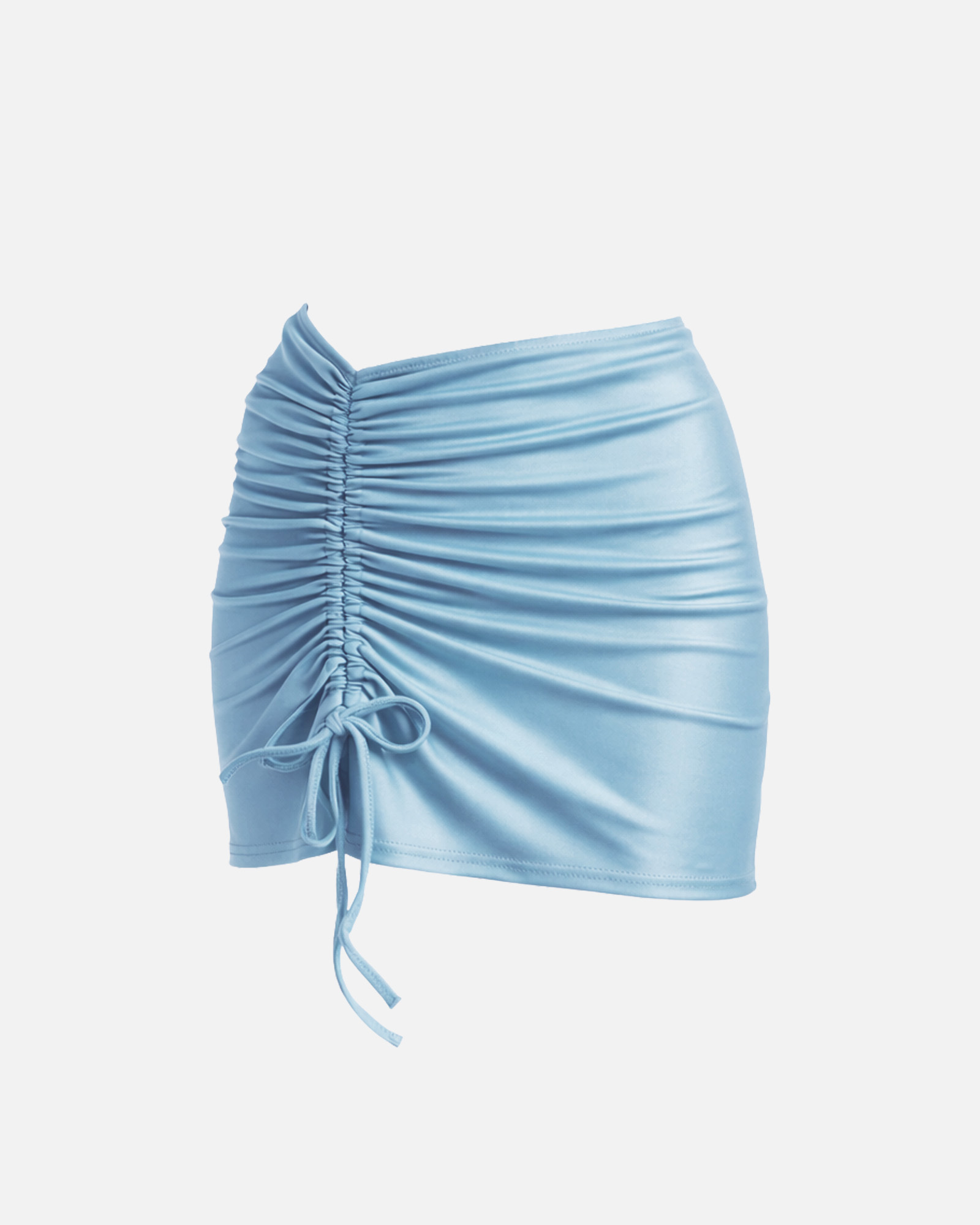 【絲光灰藍】Aura 開衩抽繩外罩泳裙