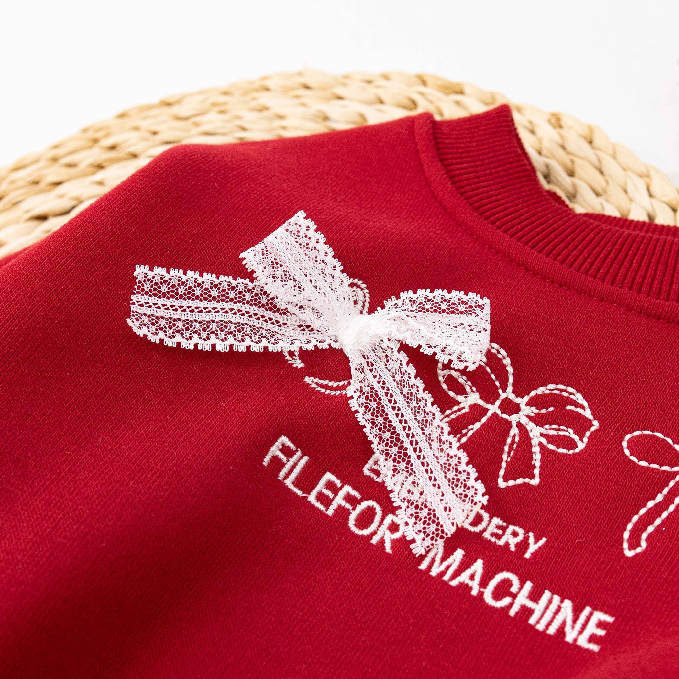 【H55967】氣質蕾絲蝴蝶結內刷毛上衣