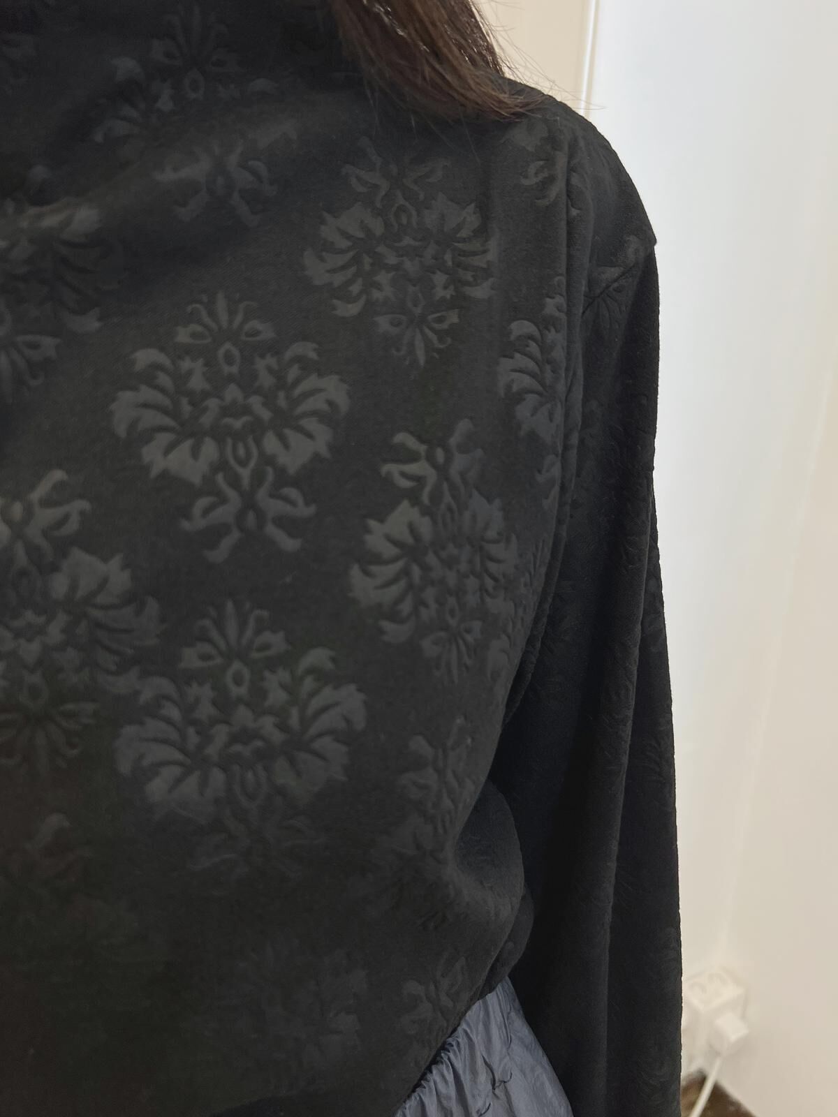 Fy 暗花波浪袖top