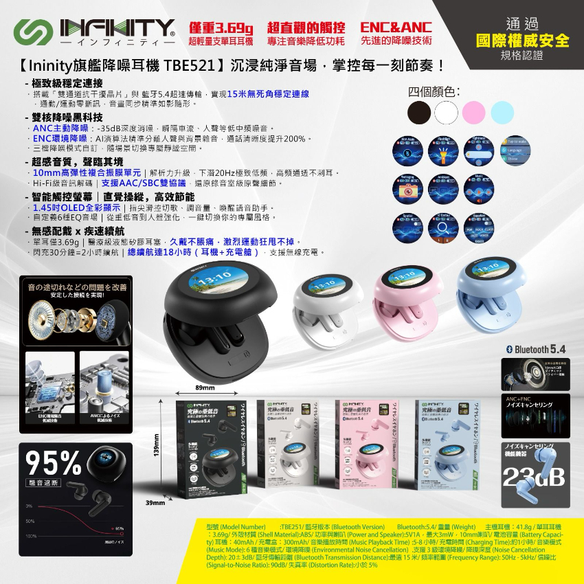 (PINK) Infinity旗艦降噪耳機 TBE251