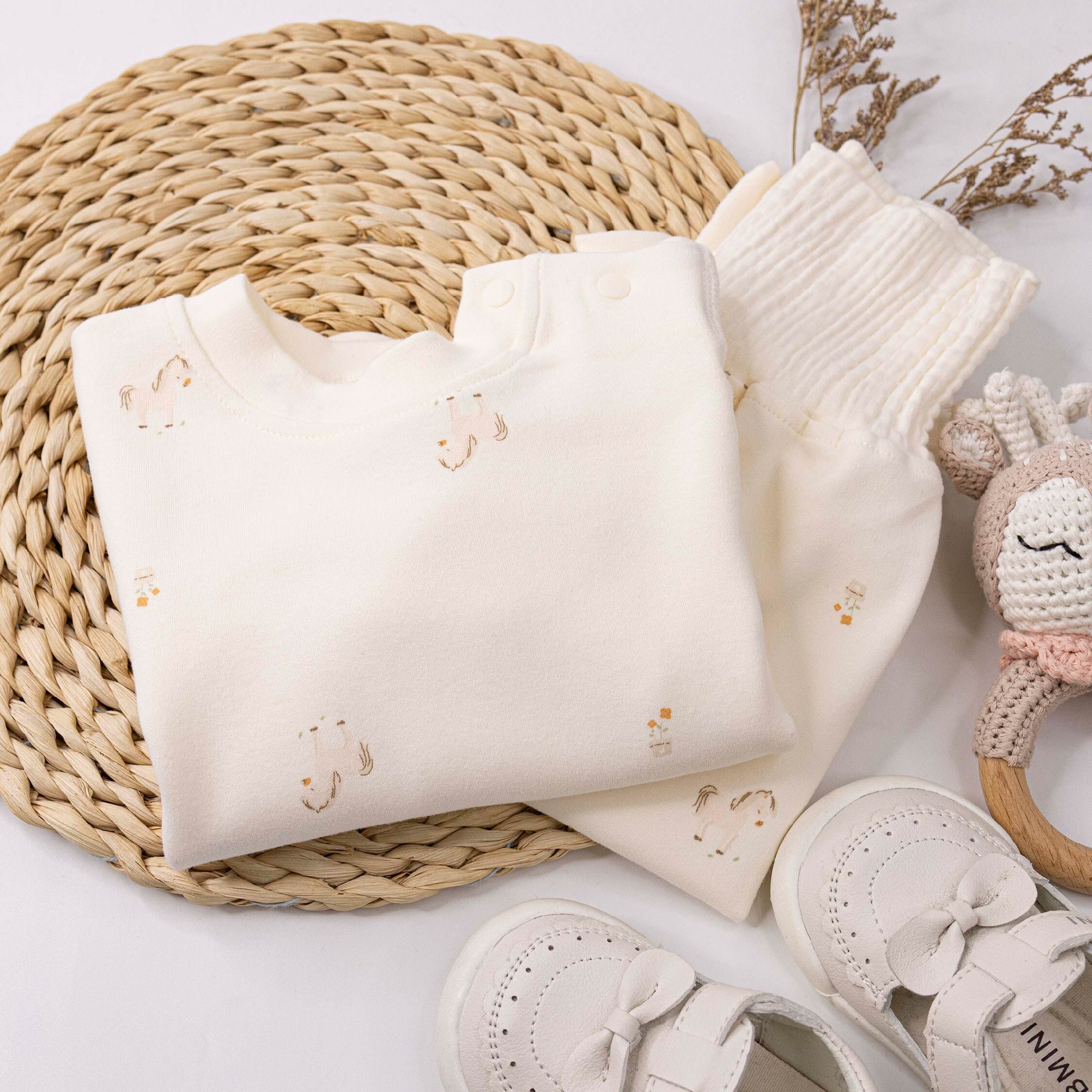 【JL5525】童趣小馬花朵睡衣套裝