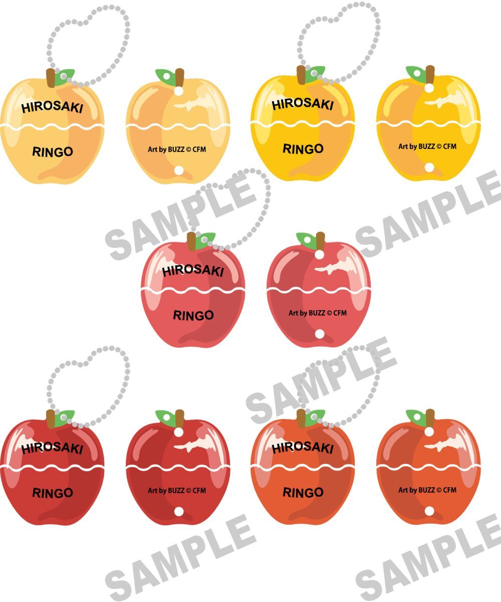 預購-「初音未來×弘前蘋果」蘋果啪嚓鑰匙圈 Art by BUZZ 系列【日本進口精品】