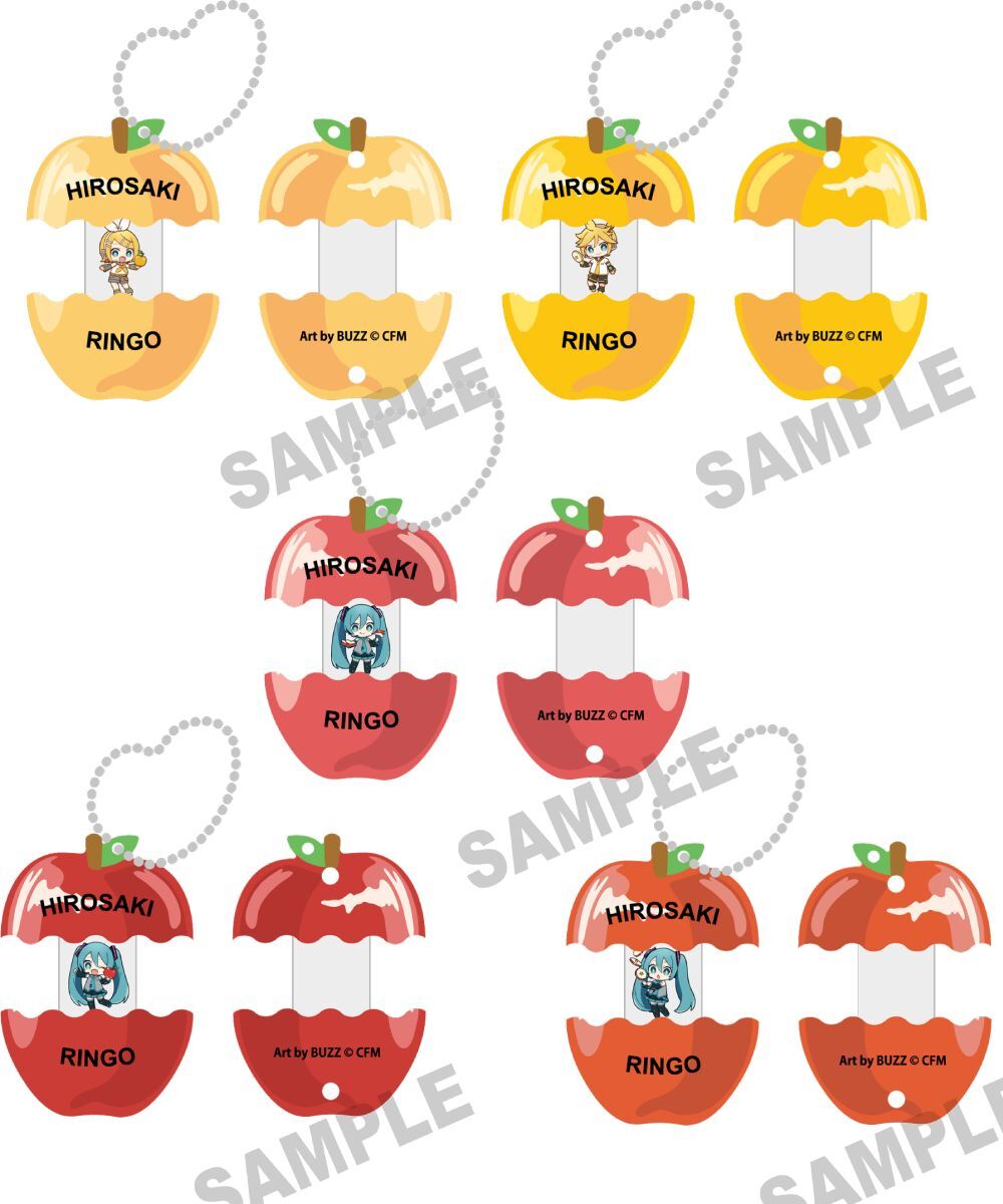 預購-「初音未來×弘前蘋果」蘋果啪嚓鑰匙圈 Art by BUZZ 系列【日本進口精品】