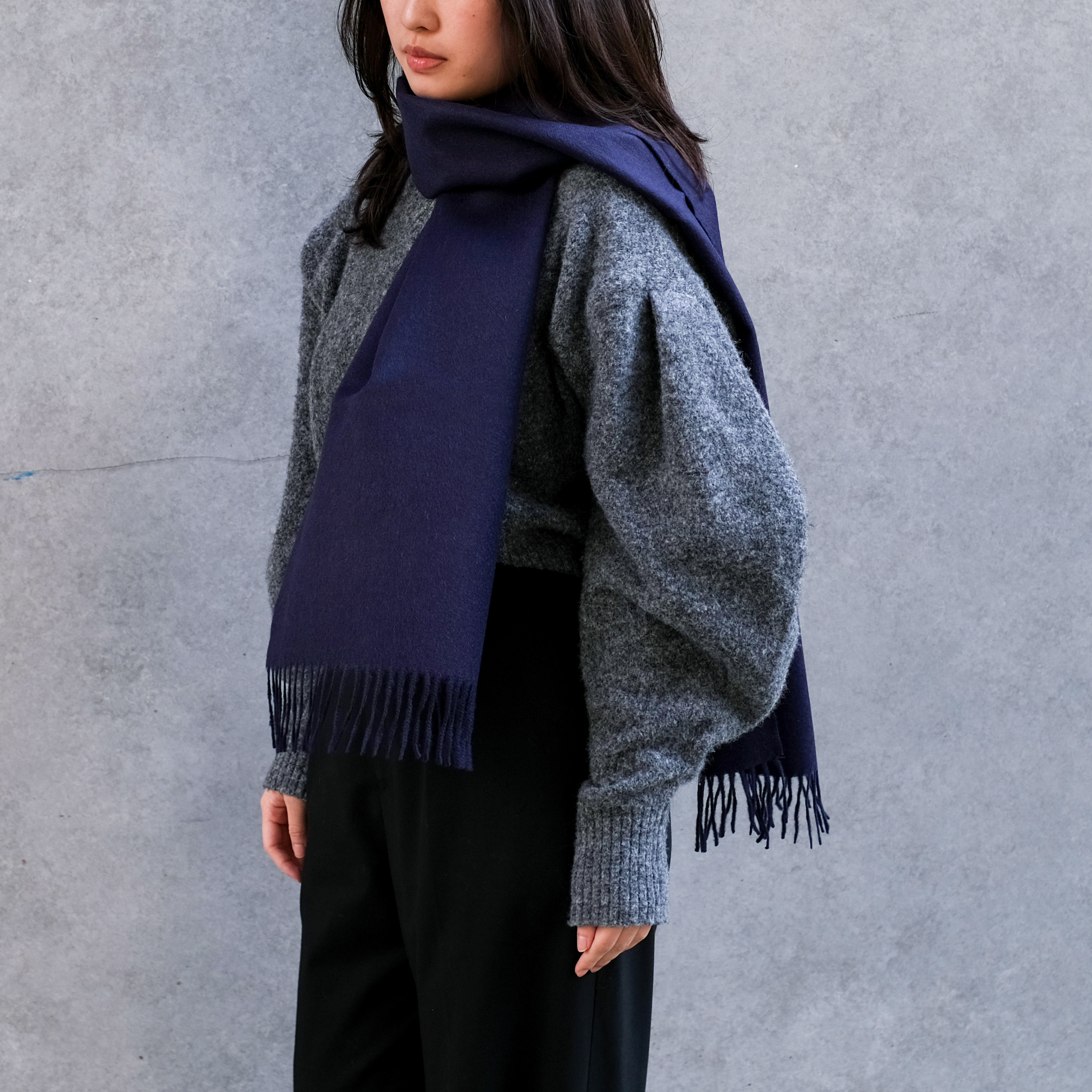 安地斯羊駝圍巾｜海藍｜秘魯