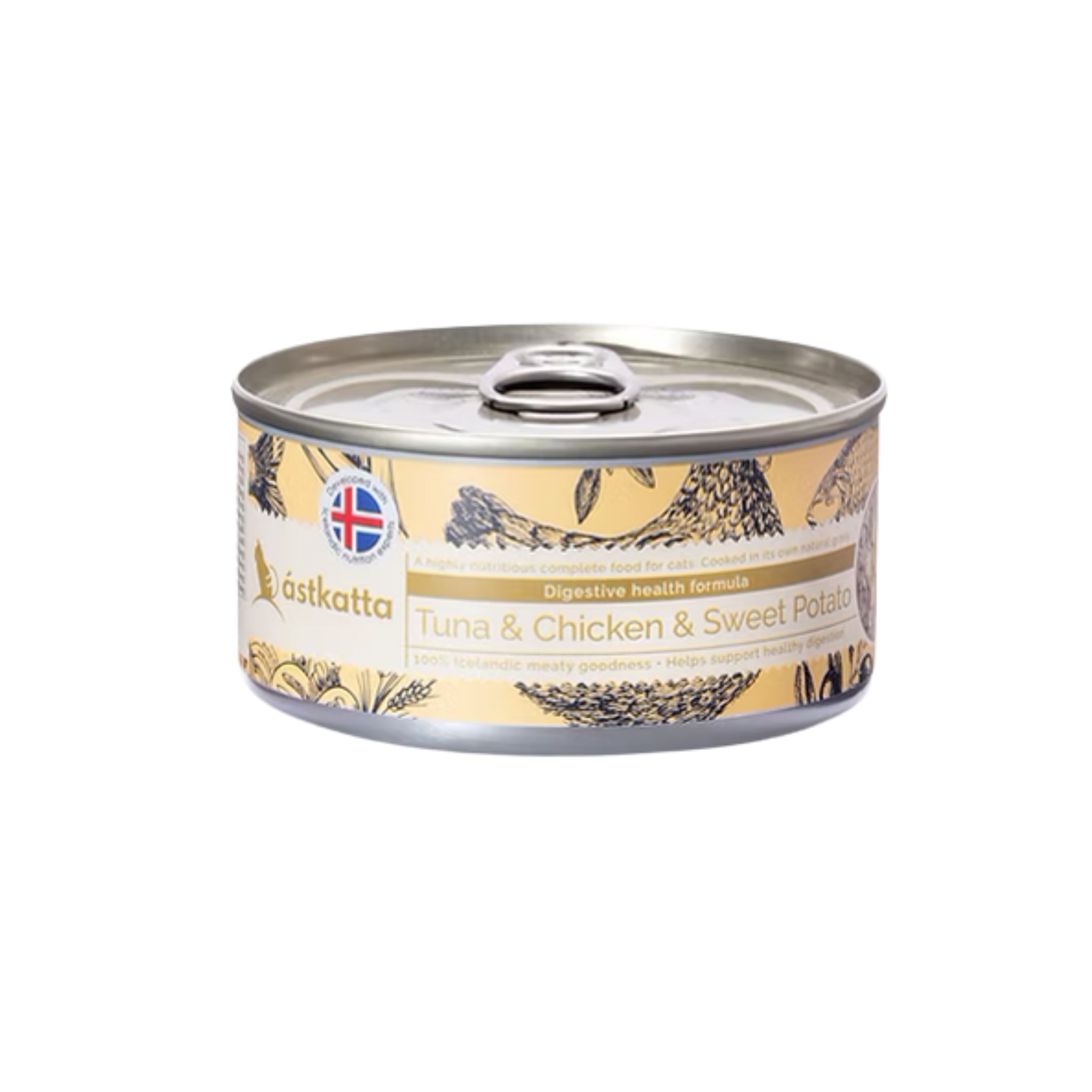 Astkatta 腸道護理配方 肉絲主食罐 80g (白鰹吞拿&雞肉&甜薯)