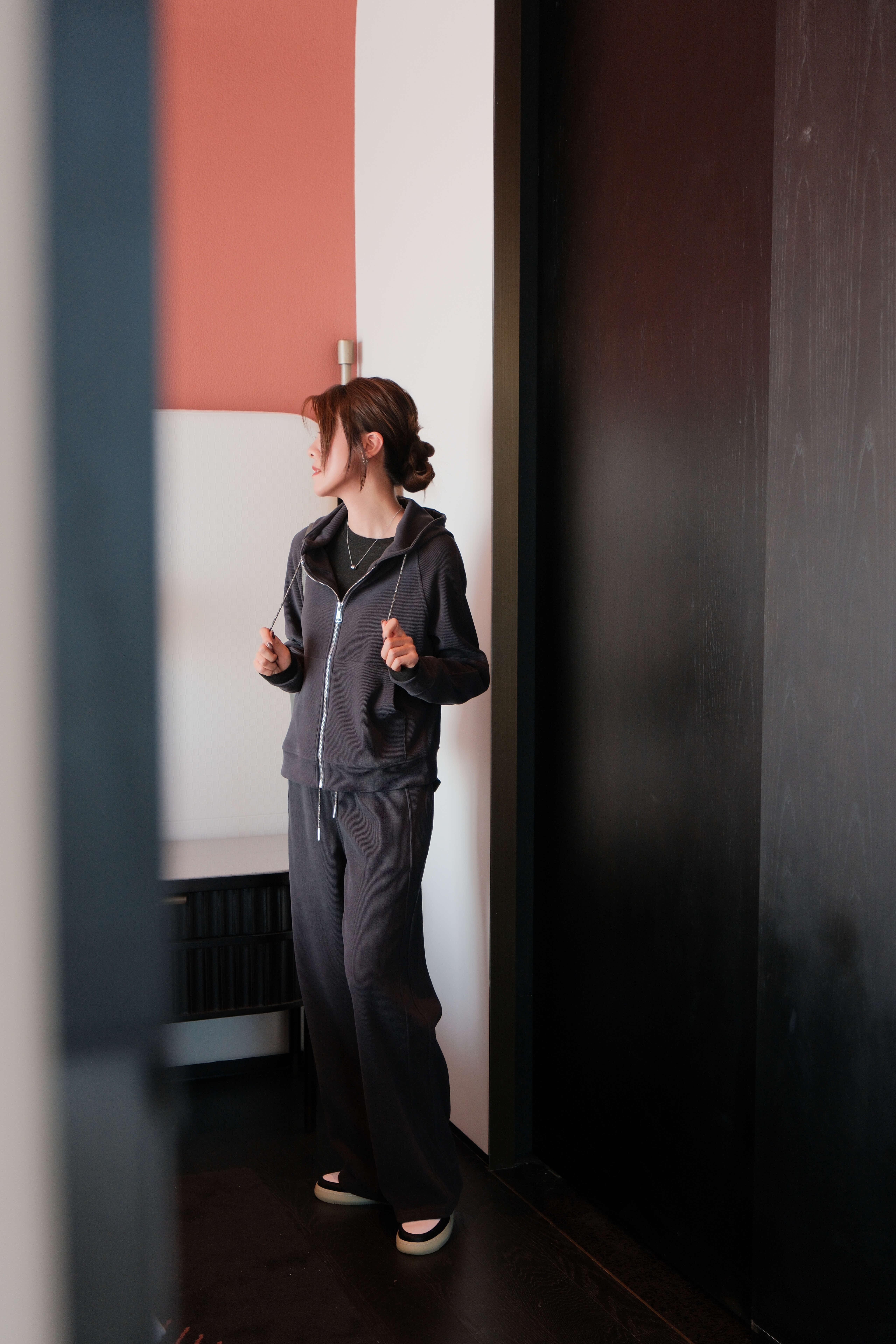 Crystal-Embellished Stripe Texture Pants_PT261L22