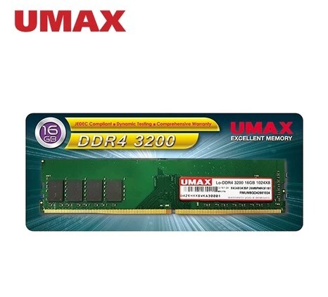 力晶 UMAX DD4 3200 8GB / 16GB 1024*8 CL16 1.35V 桌上型記憶體