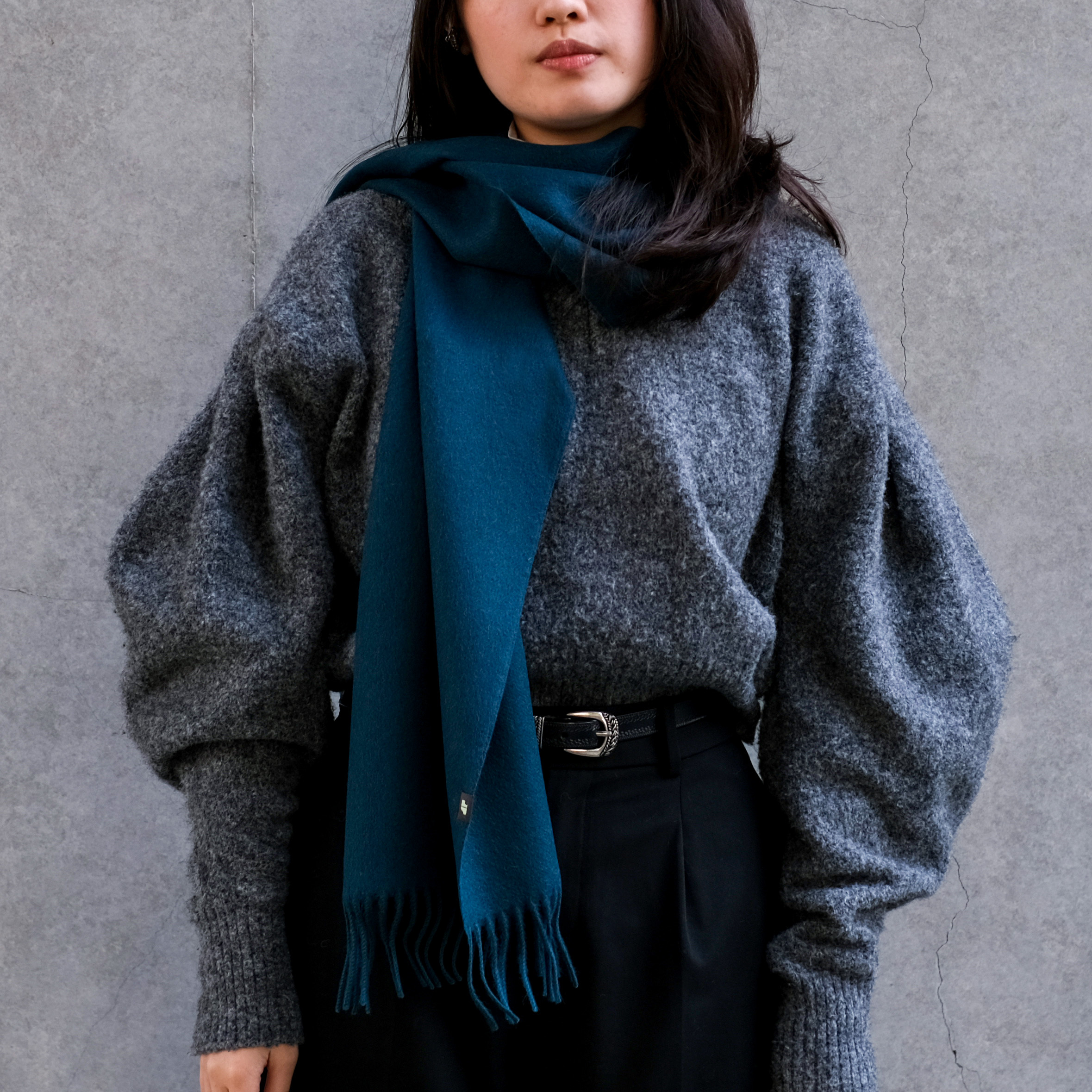 安地斯羊駝圍巾｜孔雀綠｜秘魯