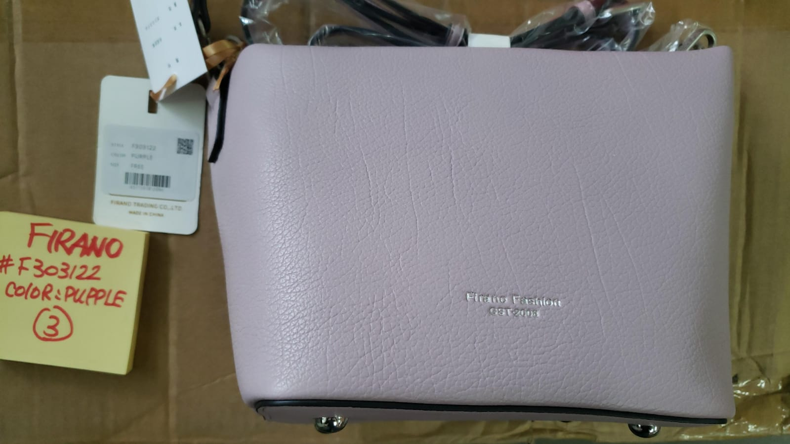 4G148 FIRANO 灰紫色色單肩袋 17x16cm