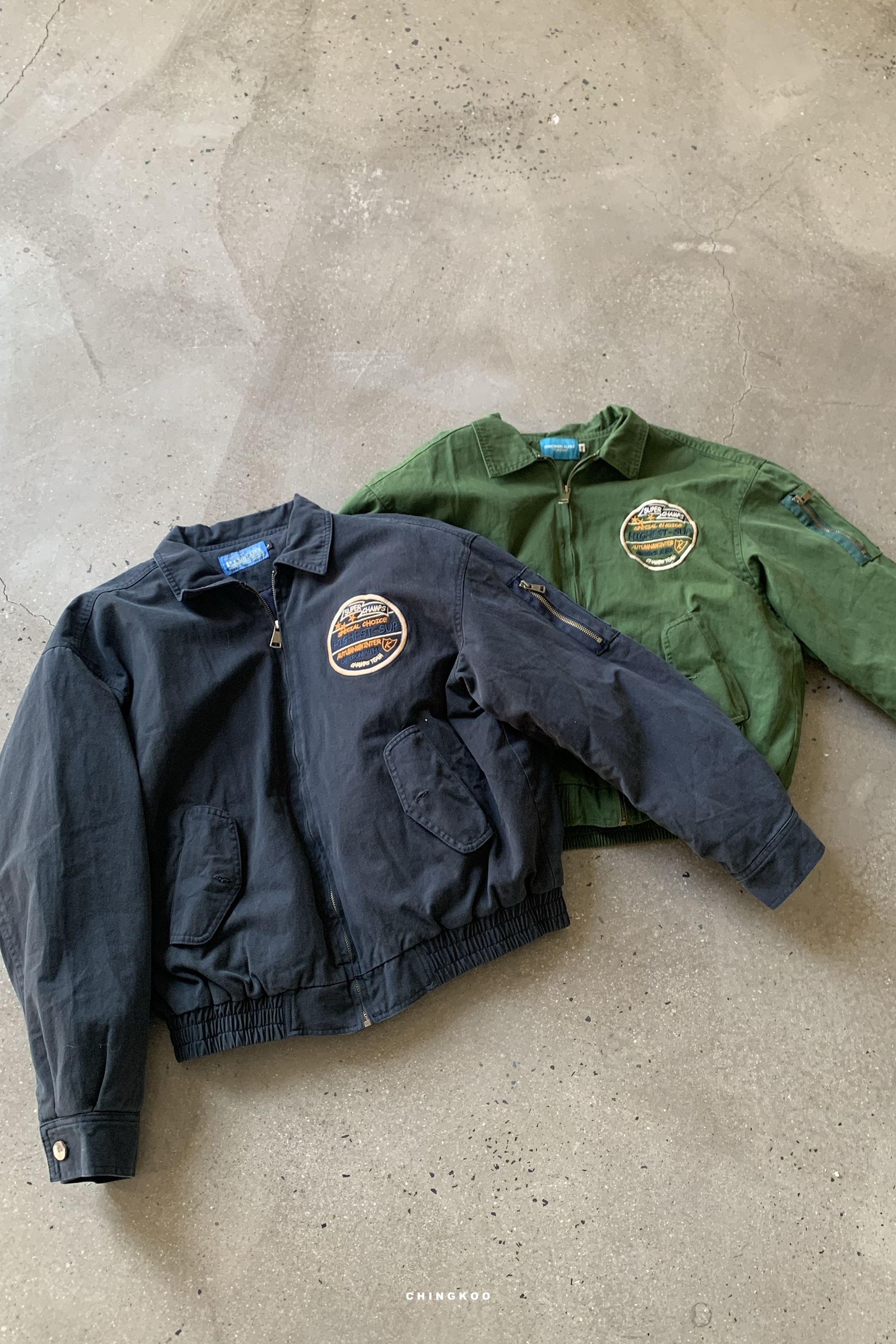 Winter Finale｜復古胸章鋪棉飛行夾克 2色