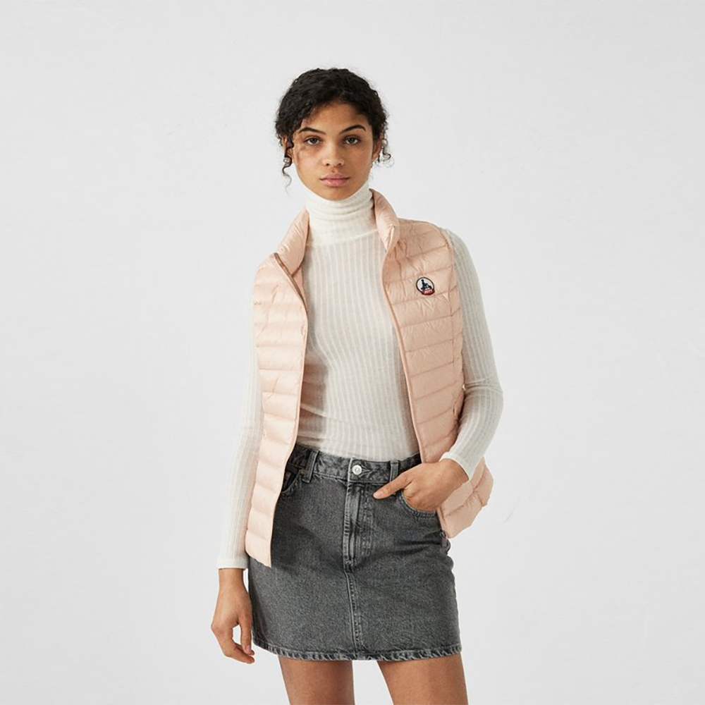 【JOTT】SED流行款立領羽絨背心女(淺桃粉)