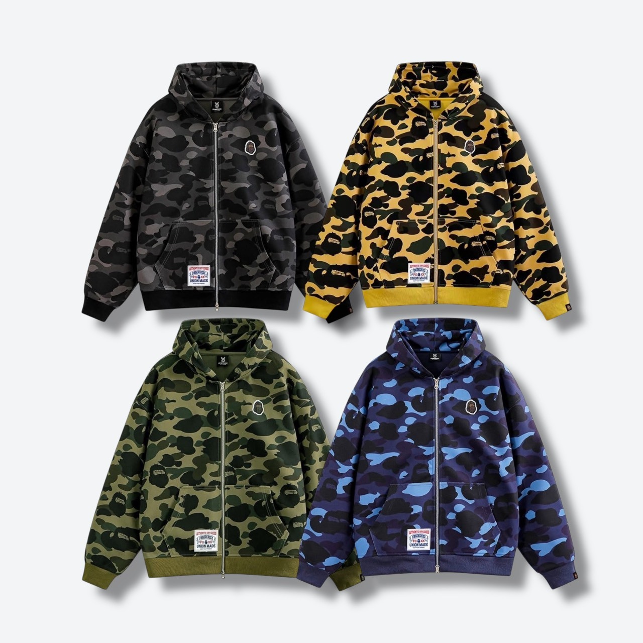 BAPE 平替款 !  Fingercorxx 迷彩連帽外套 四色
