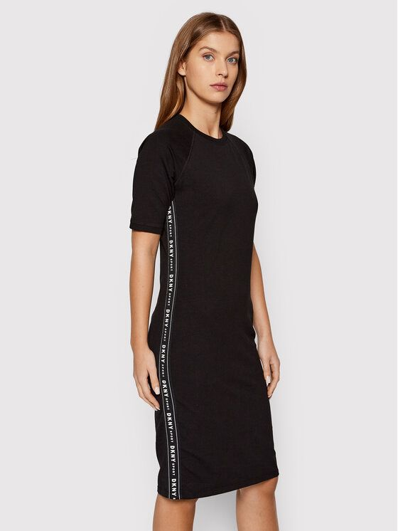 4G176 DKNY 白邊LOGO黑色長裙 size:S