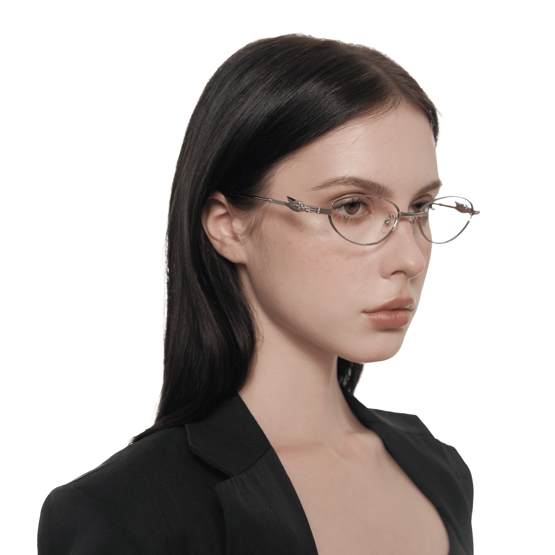 LOOKARK Seraphim 不鏽鋼 雕刻 翅膀 銀框 眼鏡