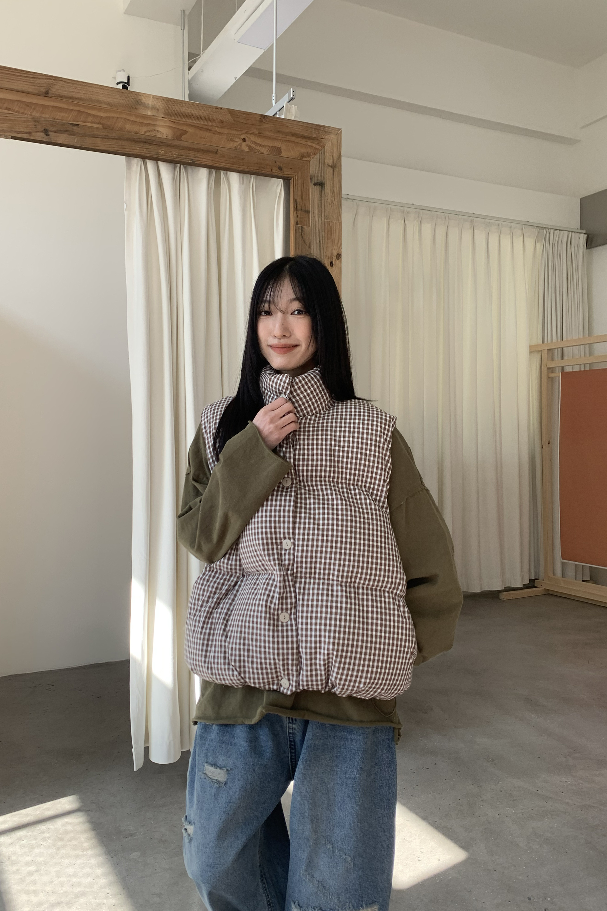 Winter Finale｜日系小格子澎澎背心 3色