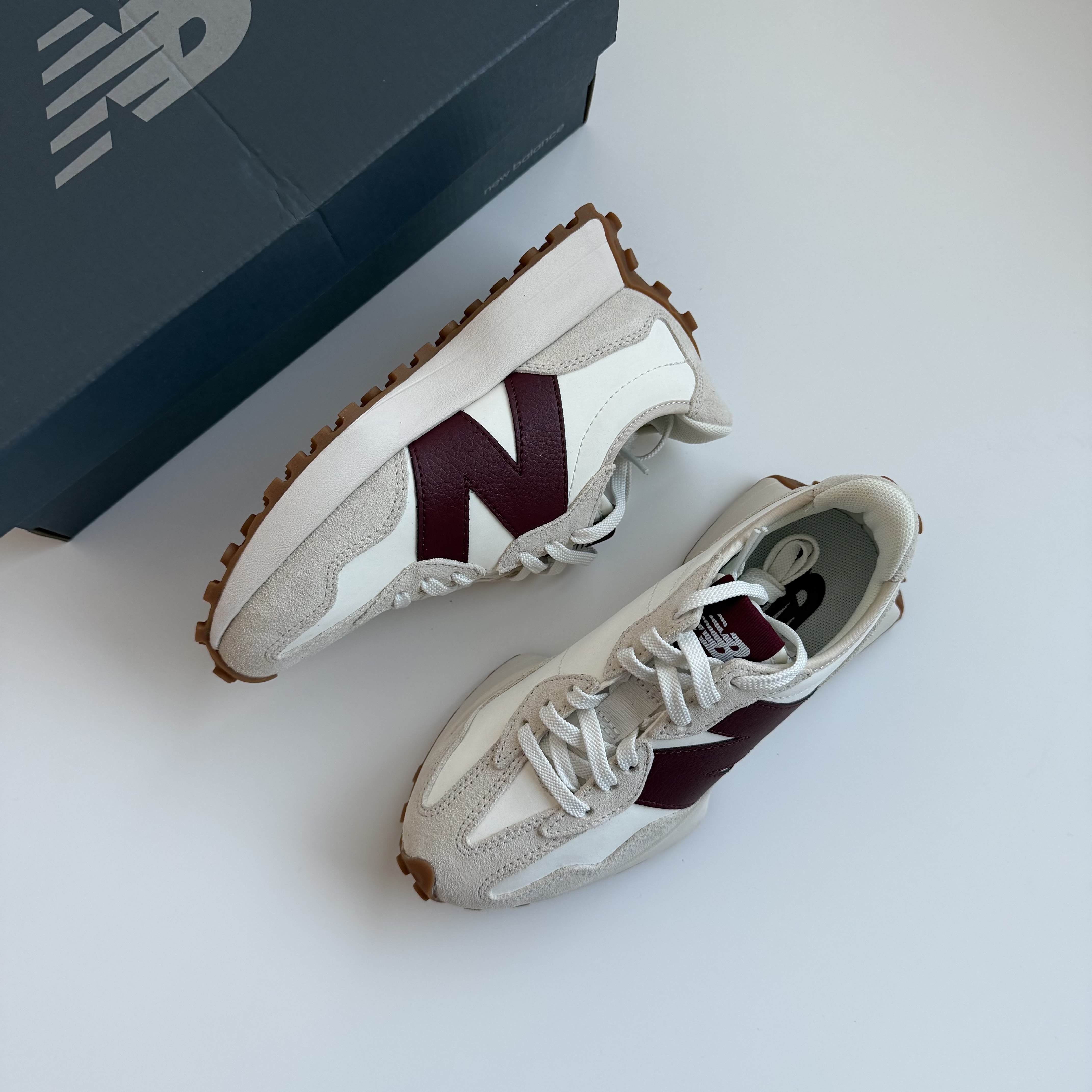 零碼特價，22CM┃new balance 327 焦糖皮革款 WS327KA WS327KB