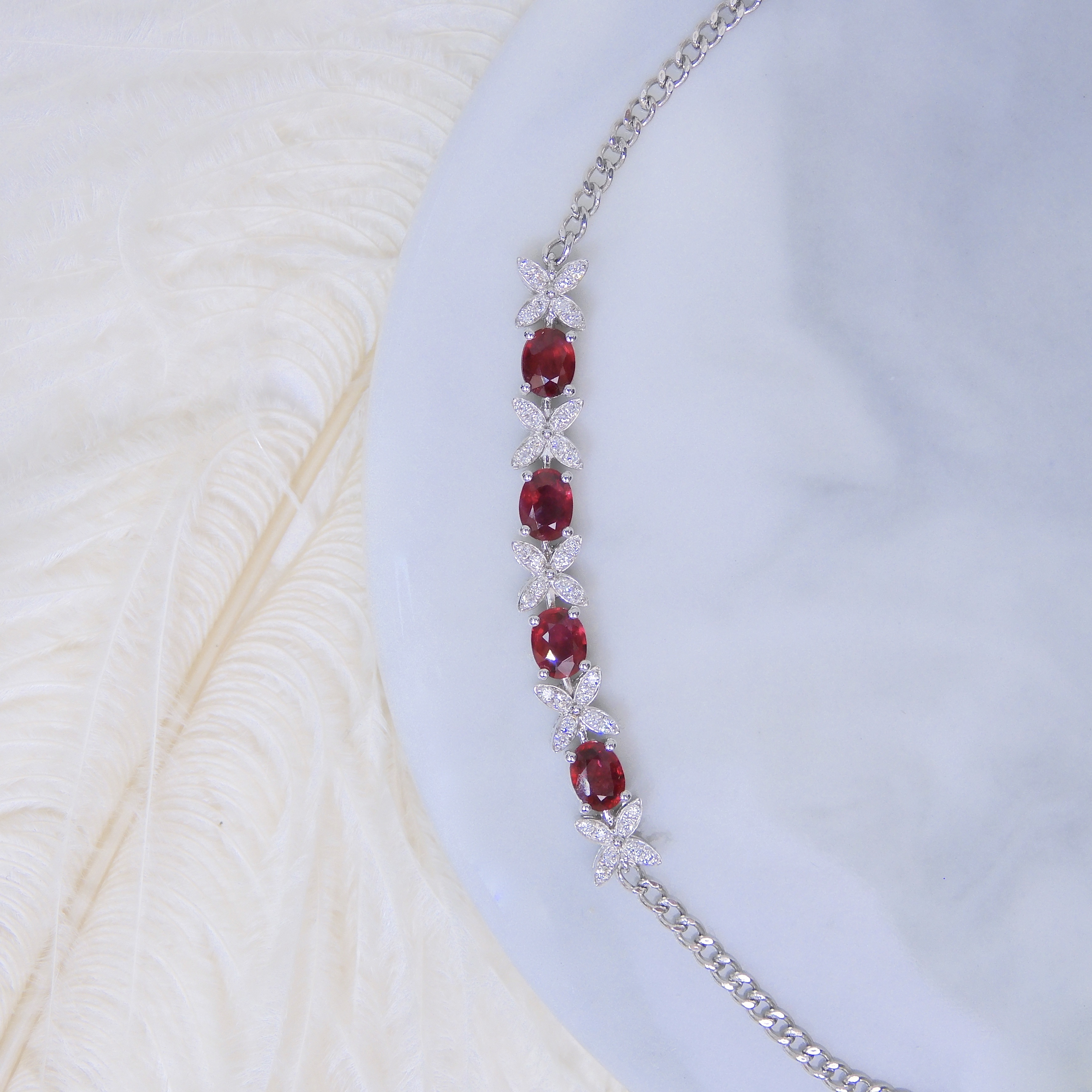 18K金 0.83ct 紅寶石手鏈 (配證書)