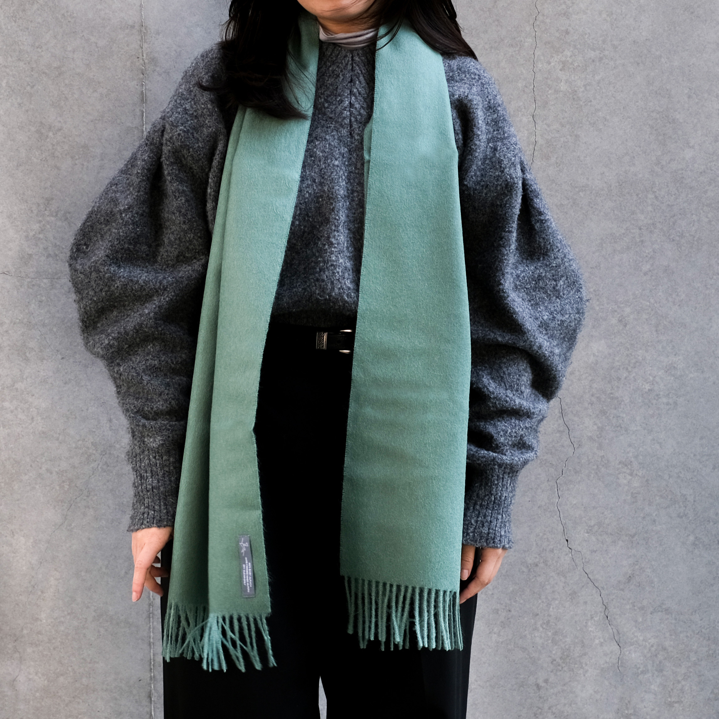 安地斯羊駝圍巾｜湖水綠｜秘魯