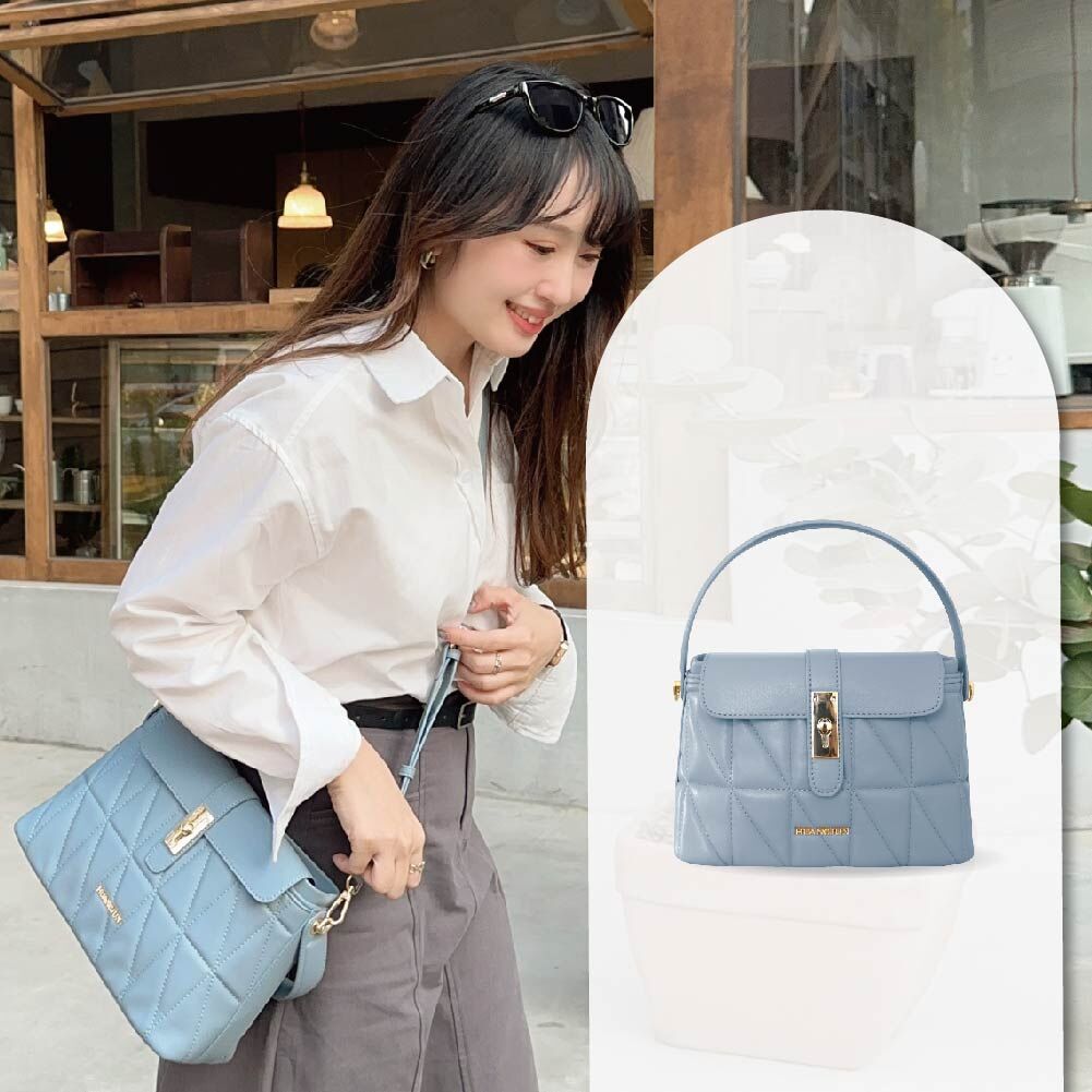 掀蓋壓紋包(大)-莫迪藍