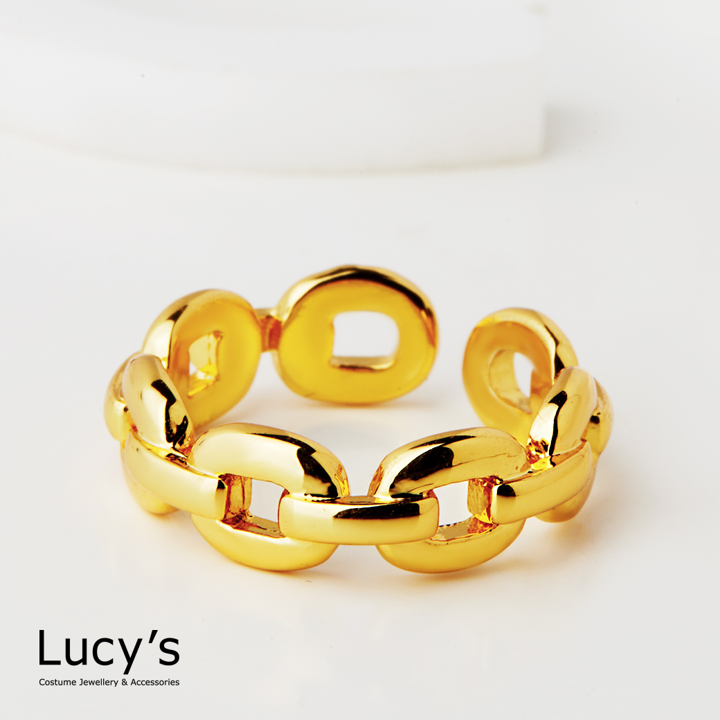 時尚鍊條 開口戒 (二色) (125870/125871)