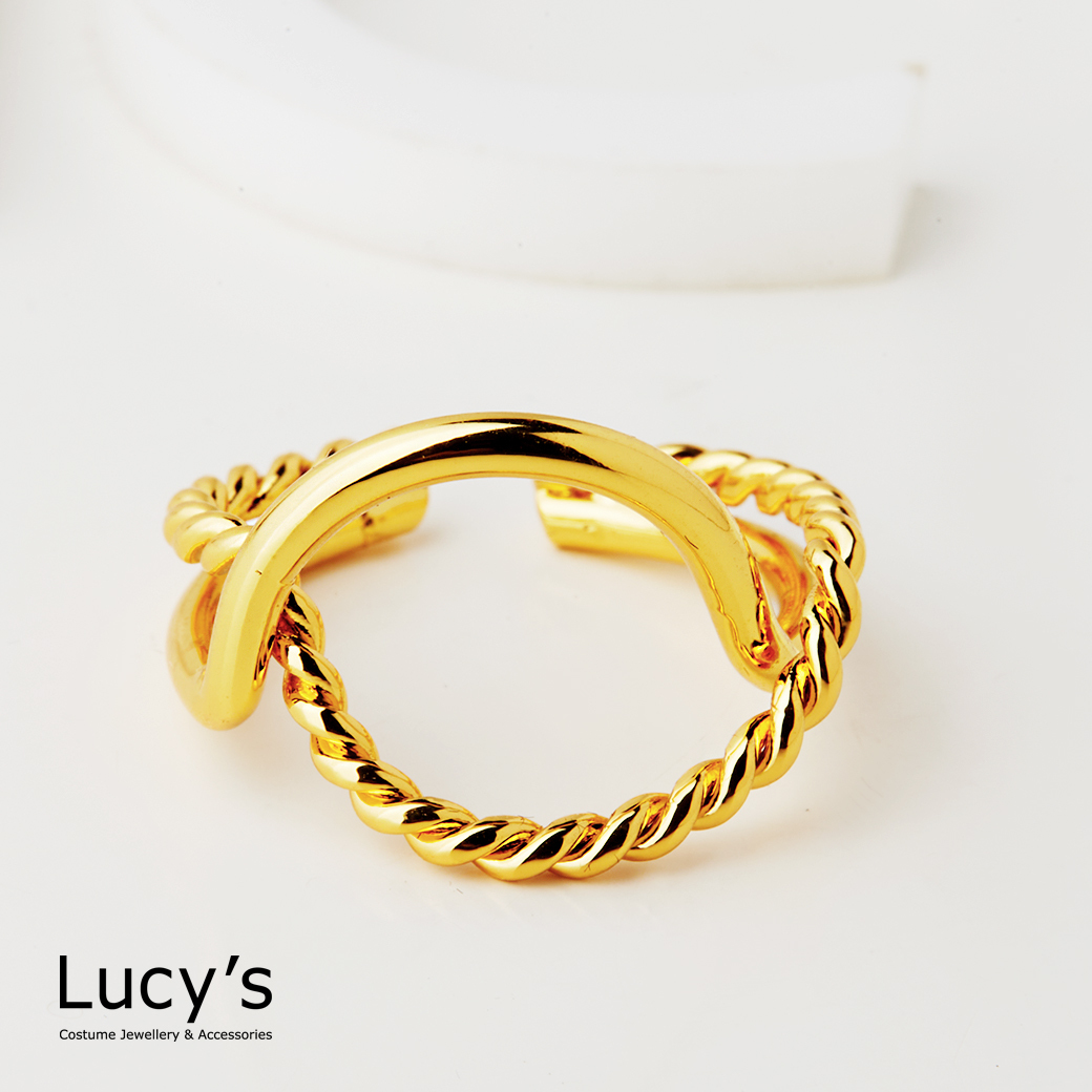 麻花流線 開口戒 (二色) (125798/125799)