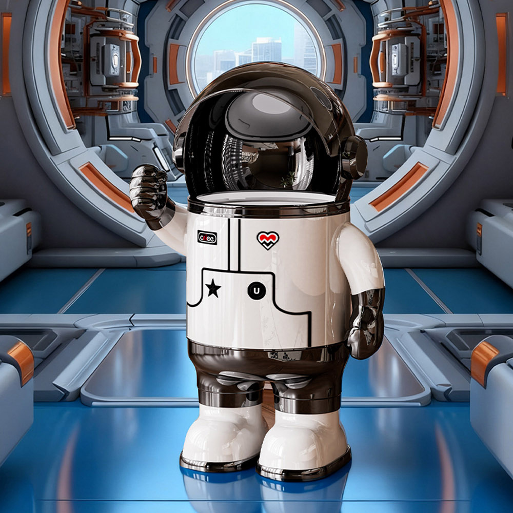 【AOTTO】太空人造型翻蓋垃圾桶-12L(CL-601)