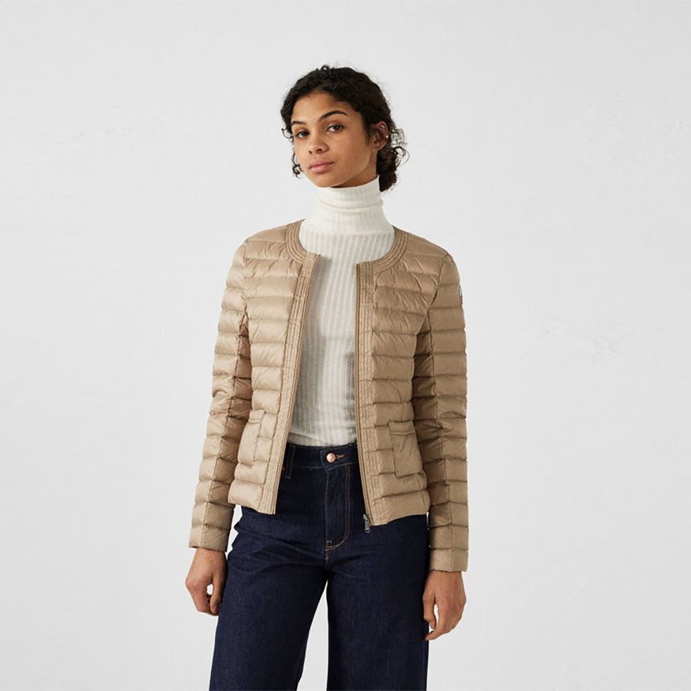 【JOTT】DOU經典款香奈兒羽絨外套(淺褐)