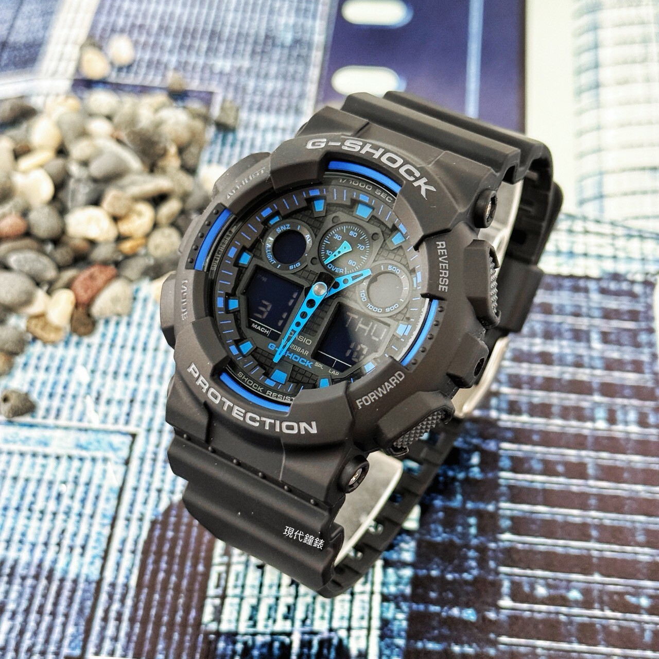 【G-SHOCK】強悍重型機械感雙顯錶款 GA-100-1A2 51.2mm 現代鐘錶
