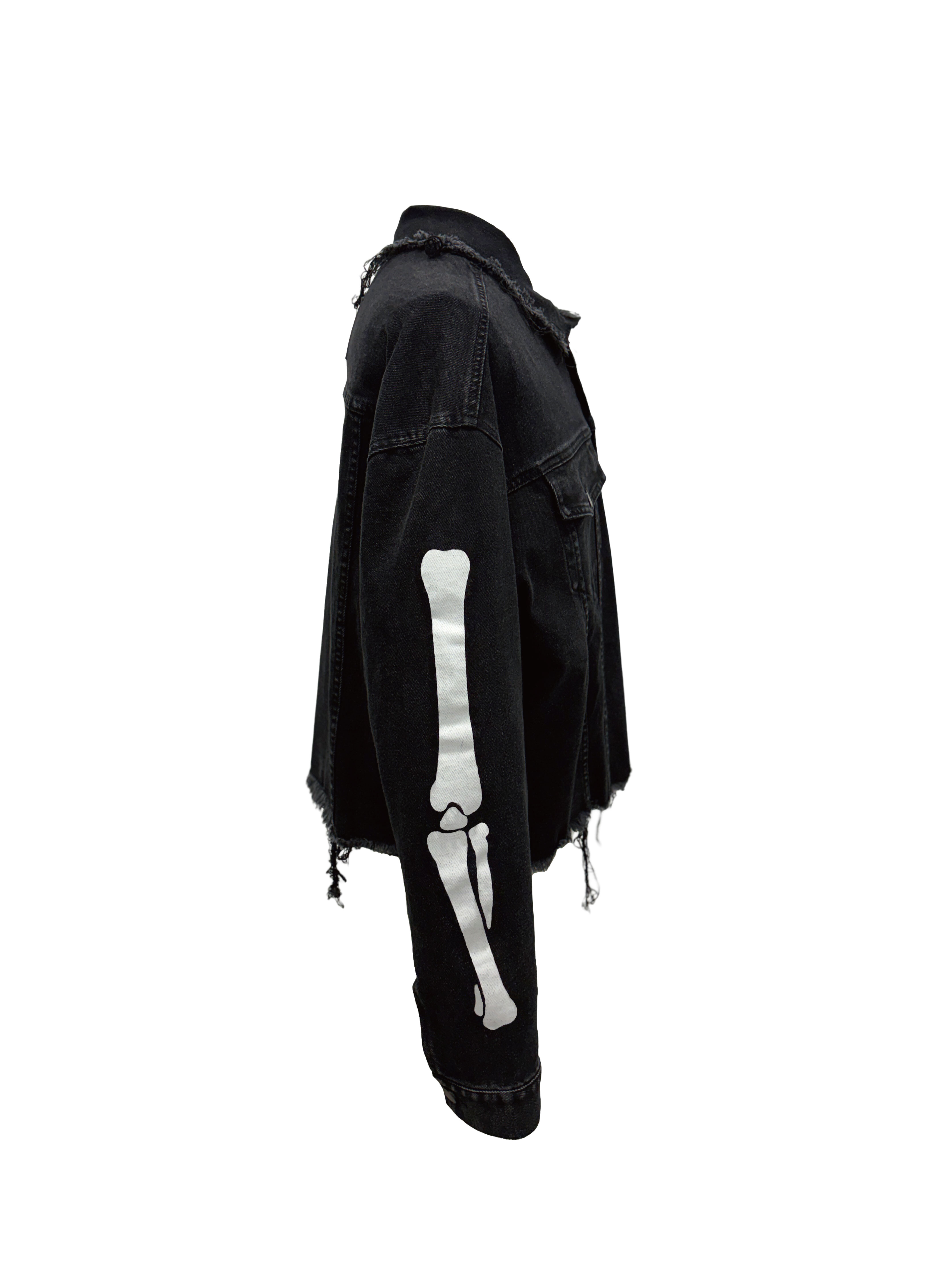 KILLASYSTEM 25F/W BONE DENIM JACKET 短版 抽鬚破壞 牛仔外套