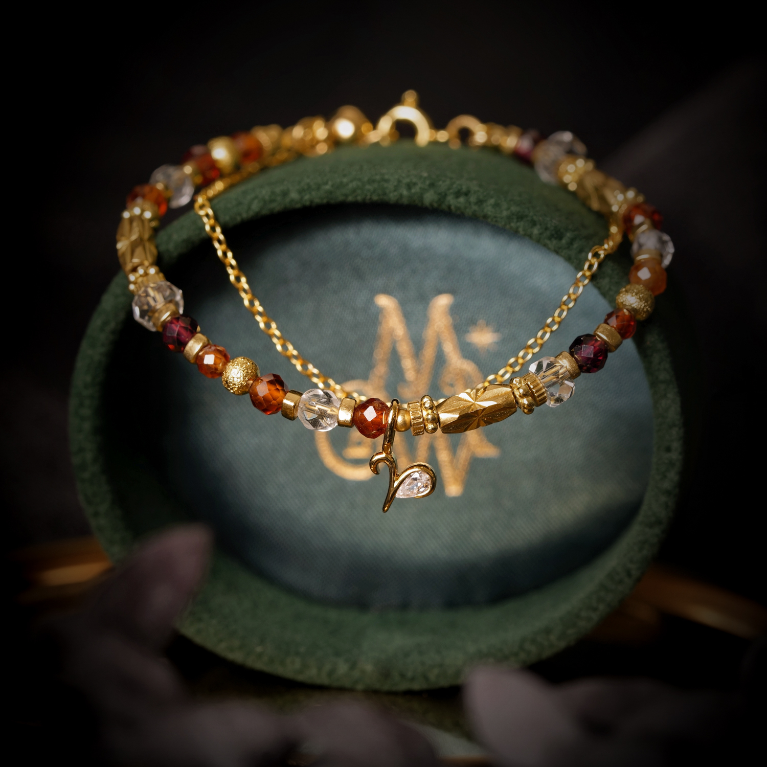 【神秘星象學：星系之聲】417Hz破曉之聲｜牡羊座水晶銅鍍18k真金手鍊 BMA001