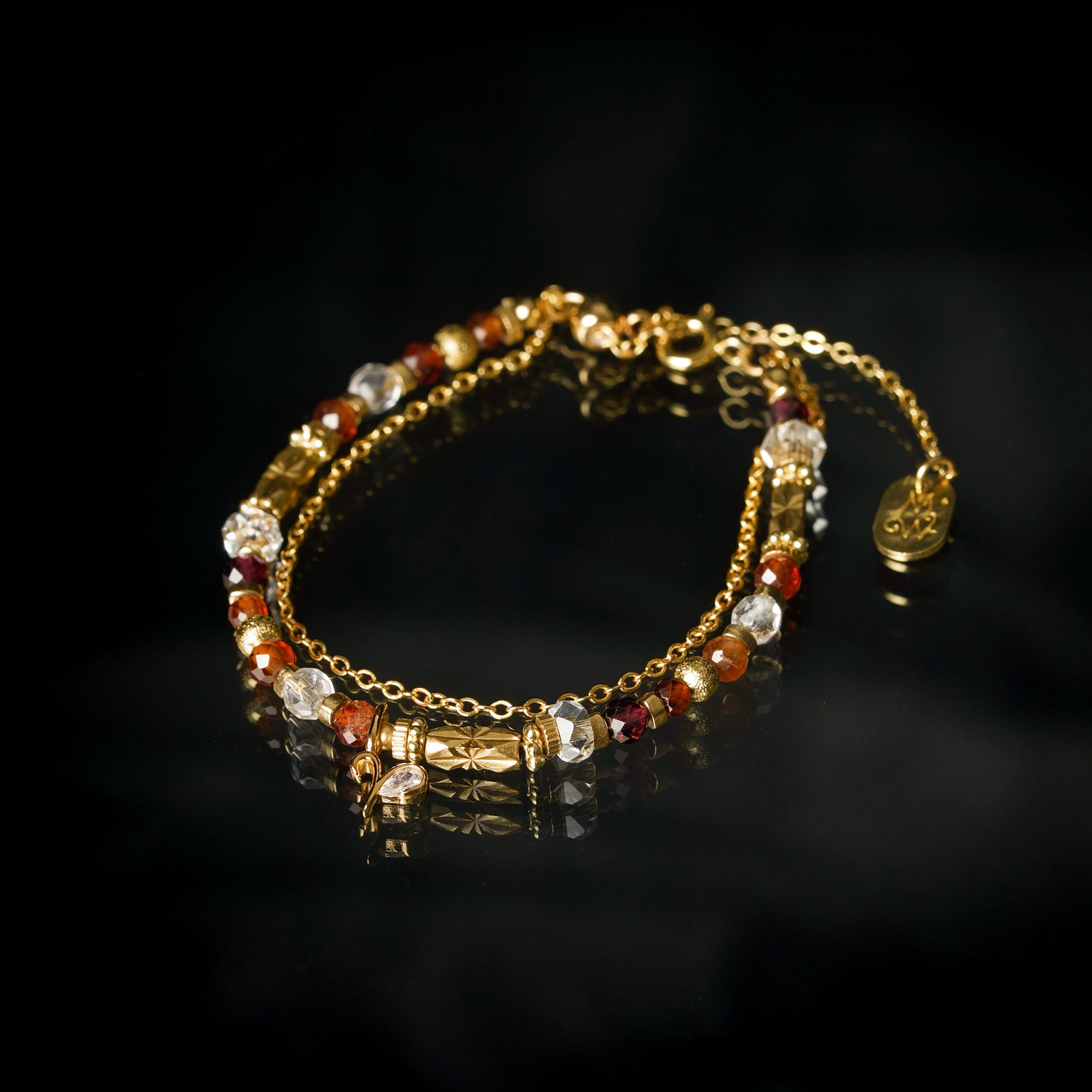 【神秘星象學：星系之聲】417Hz破曉之聲｜牡羊座水晶銅鍍18k真金手鍊 BMA001