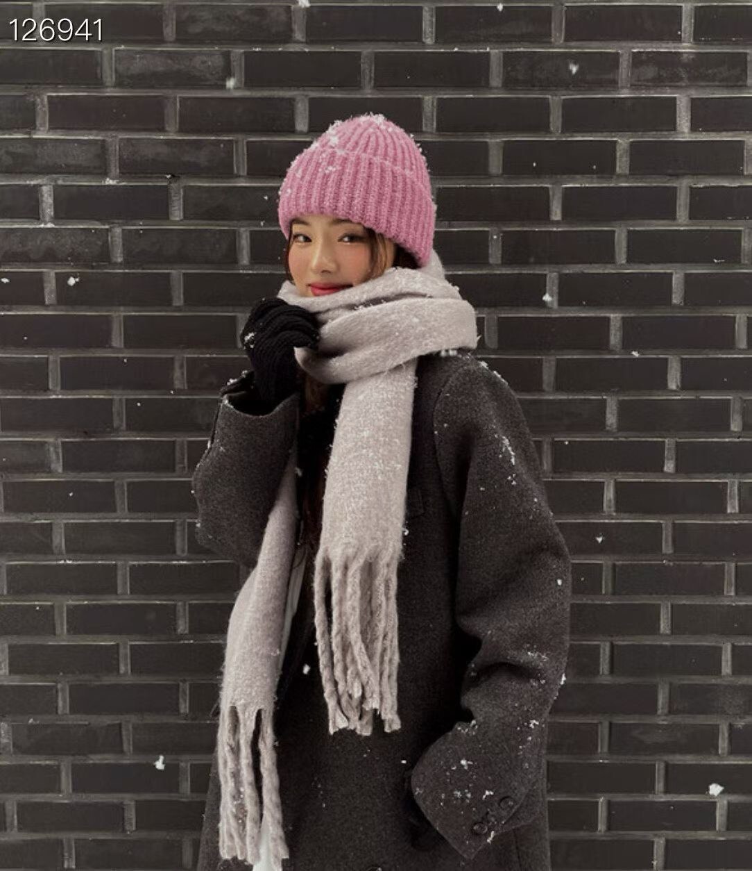 寬邊保暖護耳毛線帽