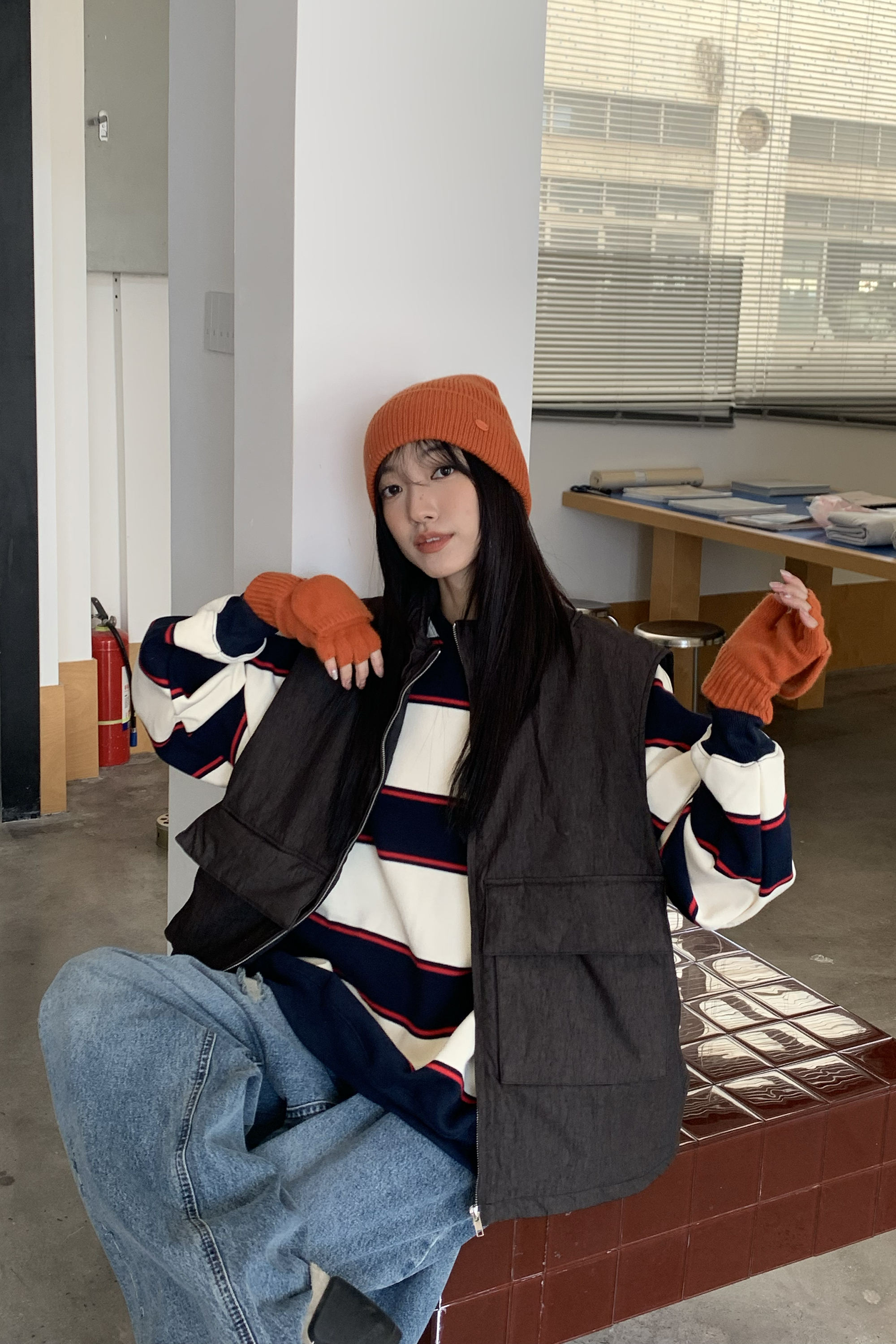 Winter Finale｜工裝水洗感鋪棉背心