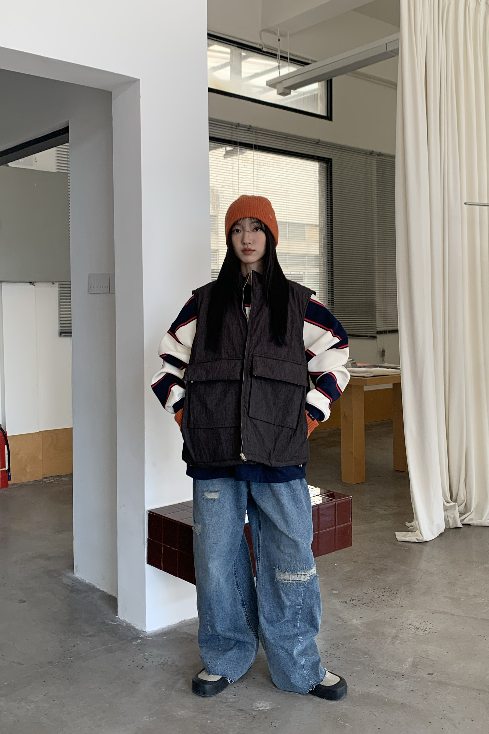 Winter Finale｜工裝水洗感鋪棉背心