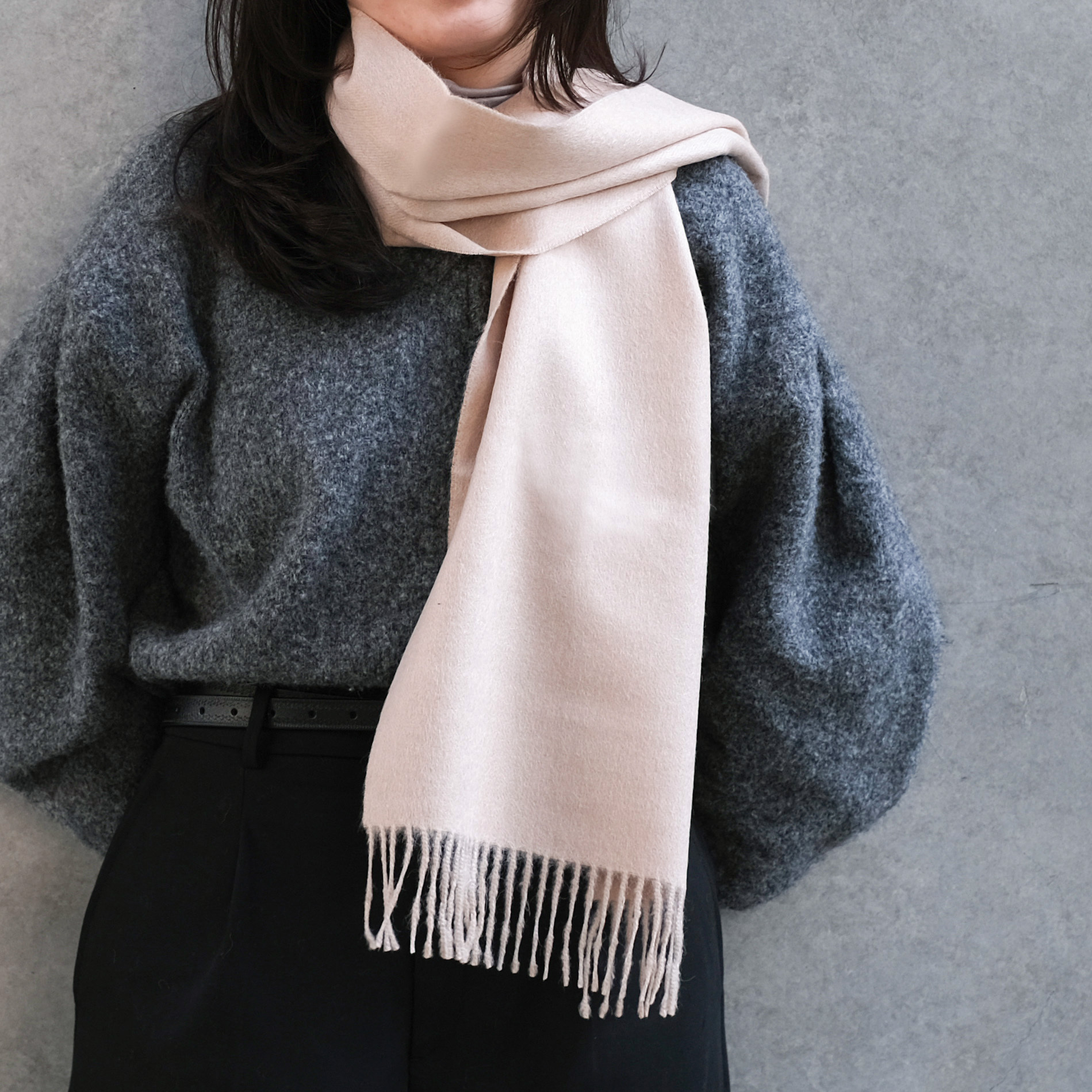 安地斯羊駝圍巾｜米白｜秘魯