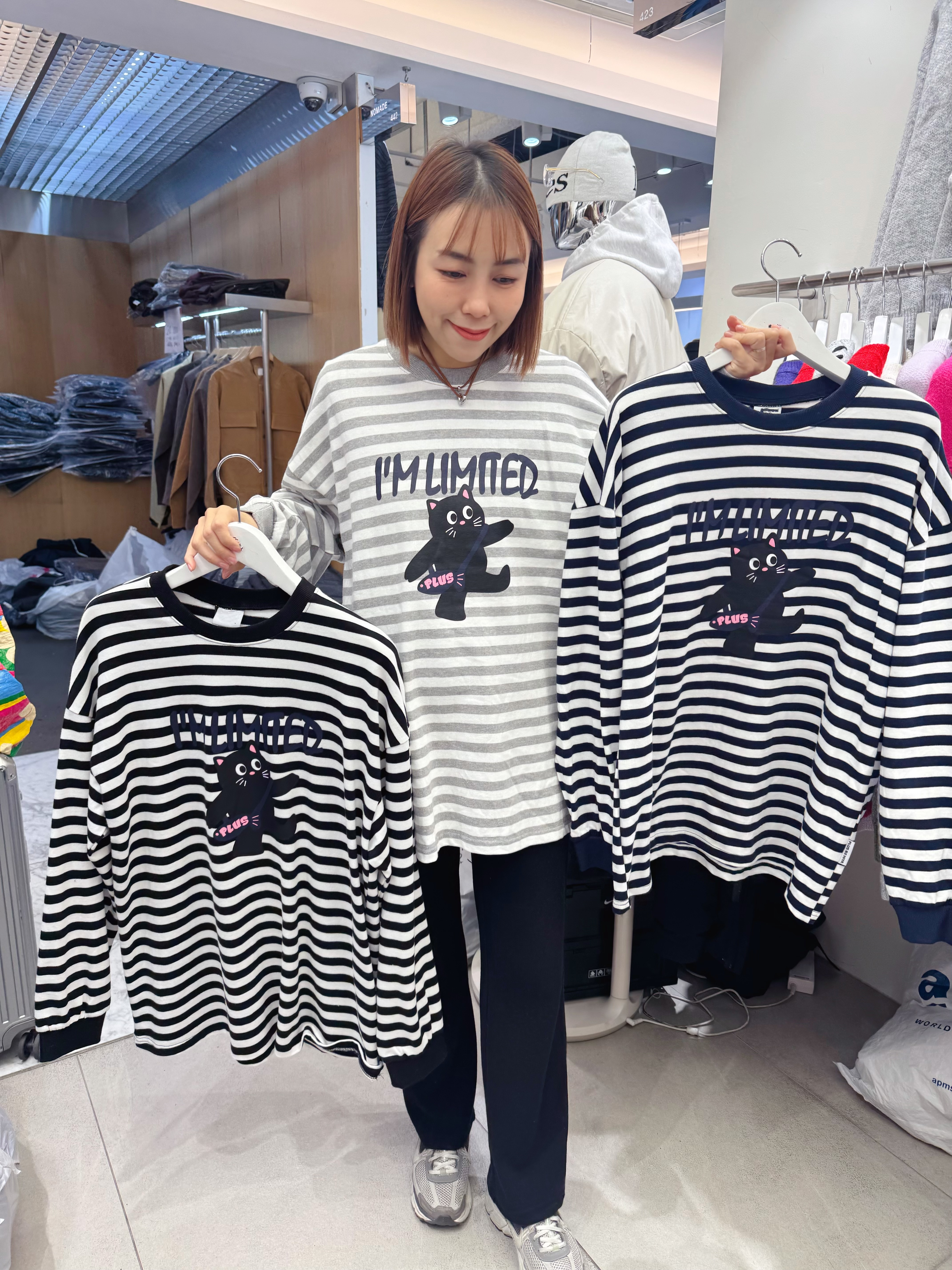 A1PL06 橫間貓貓Tee（3色）*兩件京東免運